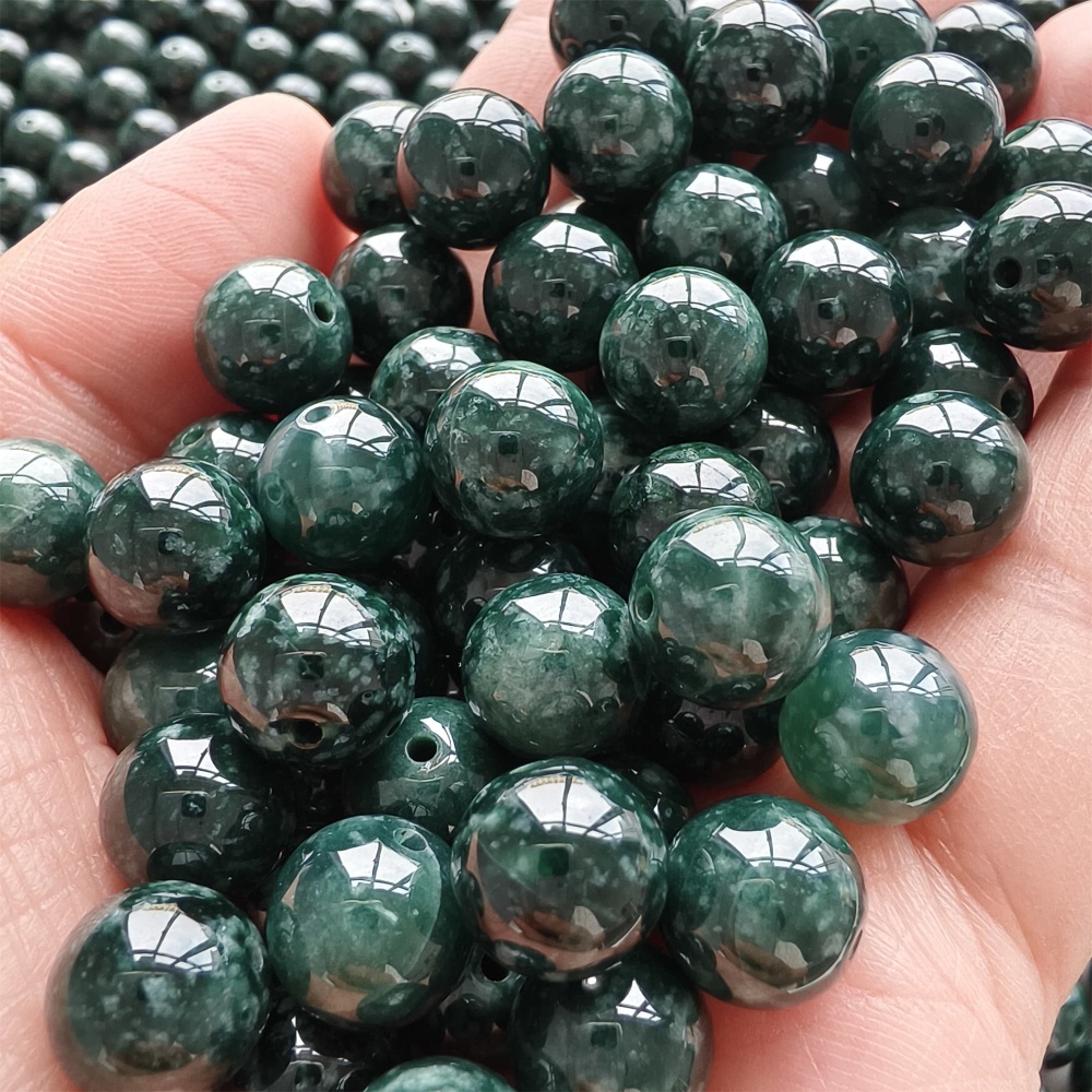 DDP 20pcs 10mm Natural Certificated Type A Blue Guatemalan Jadeite Round Beads