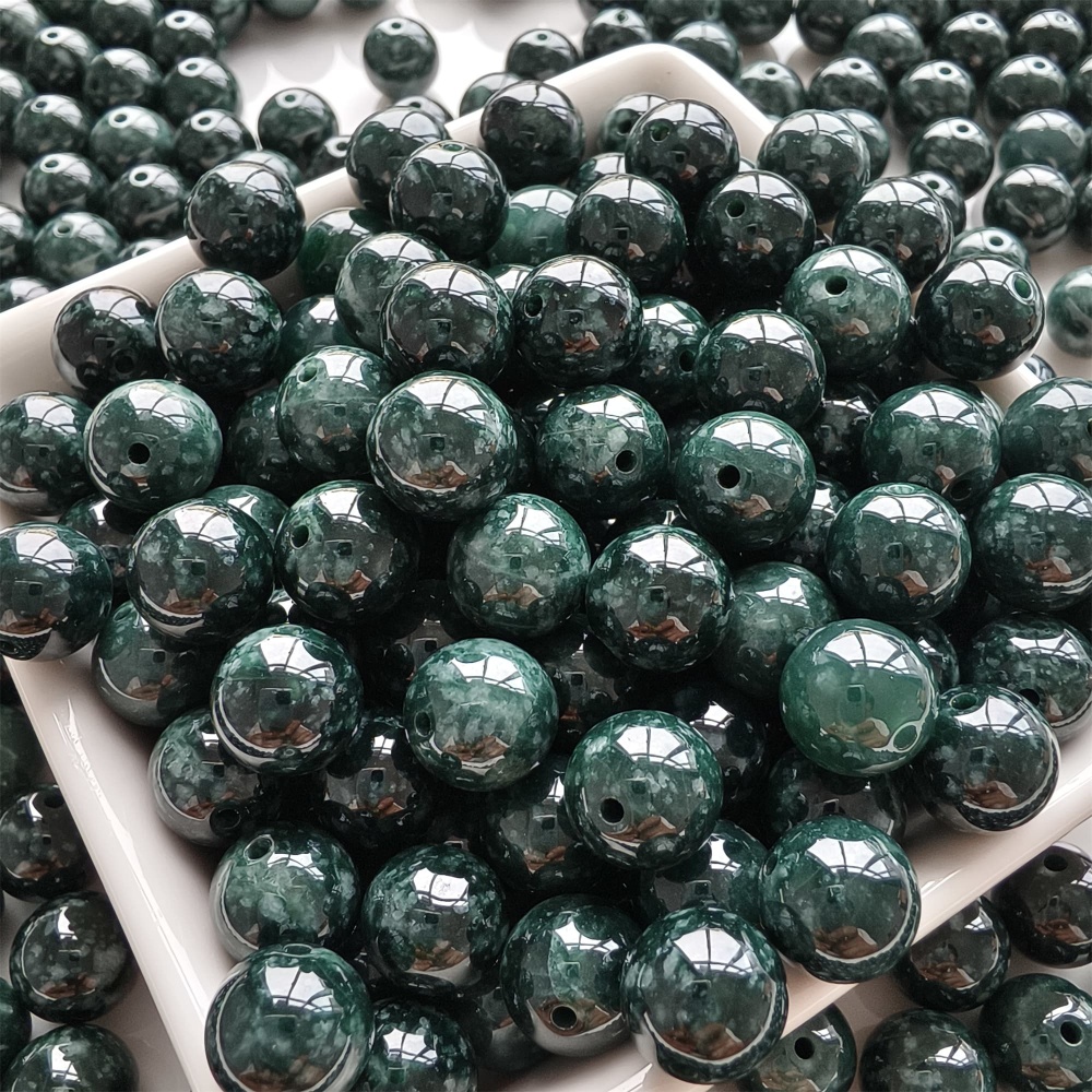 DDP 20pcs 10mm Natural Certificated Type A Blue Guatemalan Jadeite Round Beads