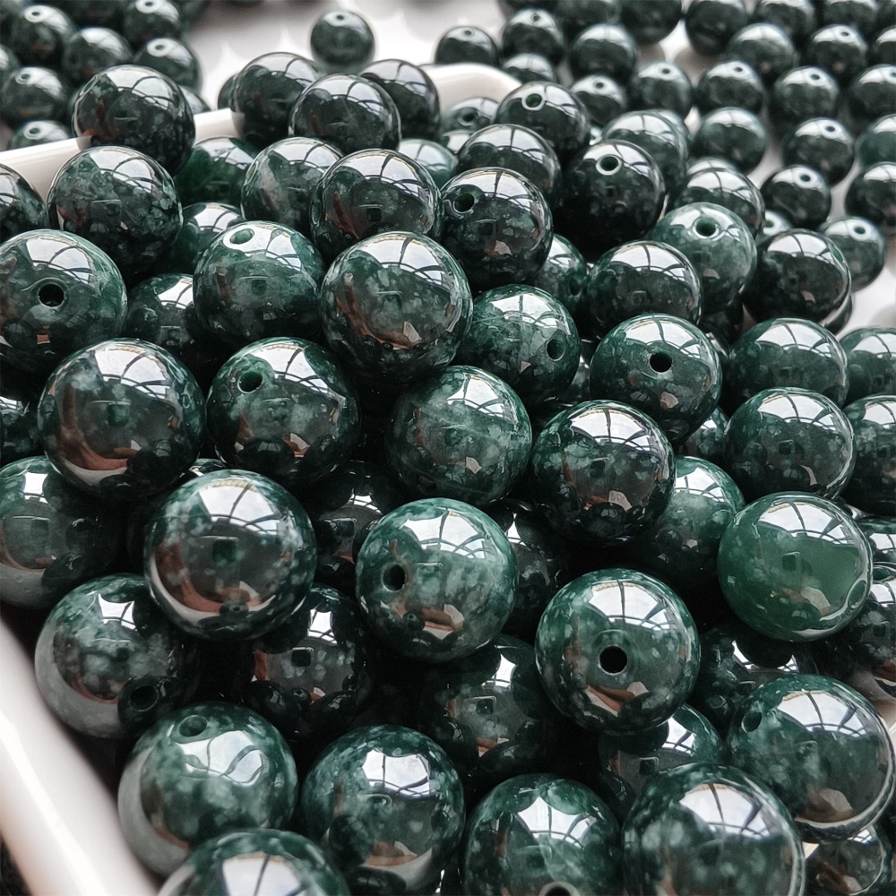 DDP 20pcs 10mm Natural Certificated Type A Blue Guatemalan Jadeite Round Beads