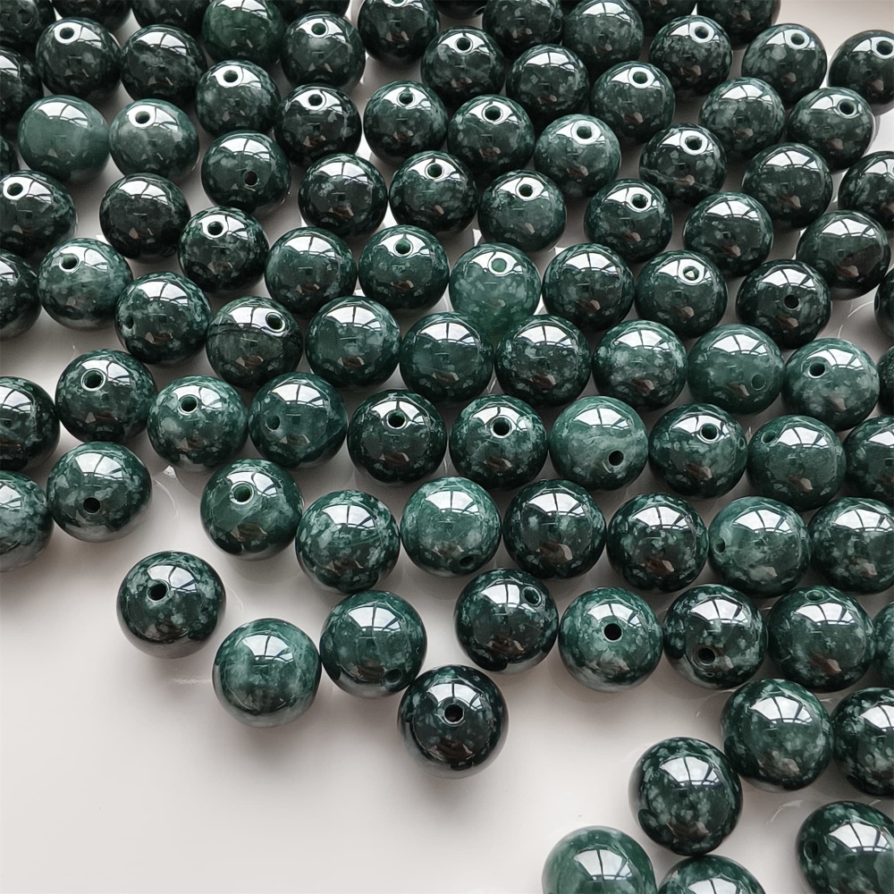 DDP 20pcs 10mm Natural Certificated Type A Blue Guatemalan Jadeite Round Beads