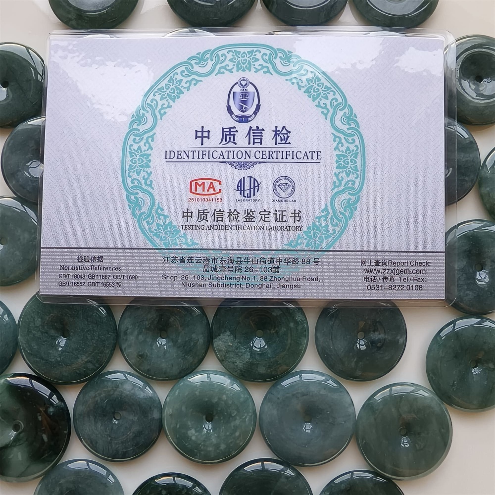 DDP 2pcs 27-31mm Natural Certificated Type A Icy Waxy Blue Watery Guatemalan Jadeite Safety Buckle Beads