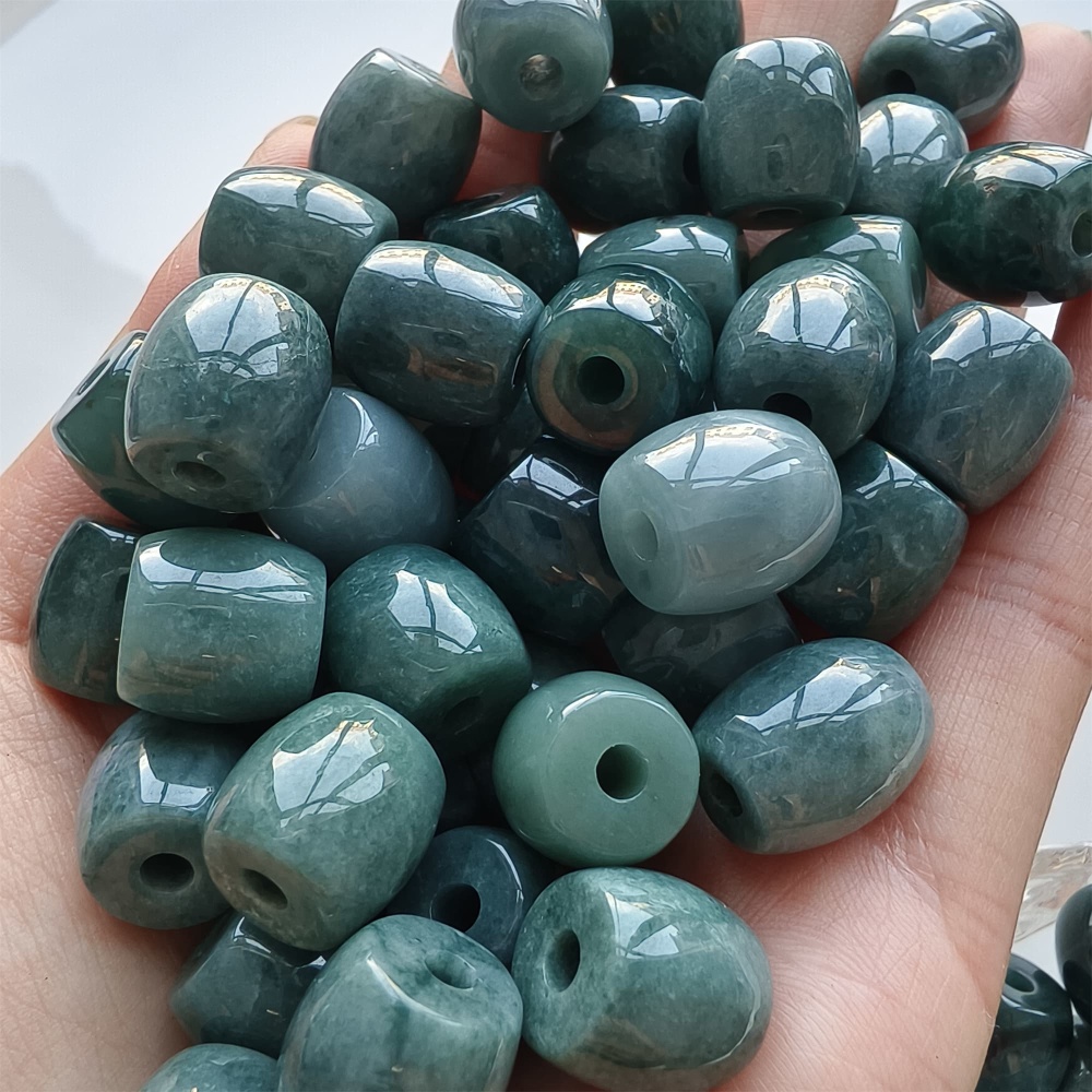 DDP 5pcs 12-15mm Natural Certificated Type A Blue Watery Guatemalan Jadeite Oval Beads