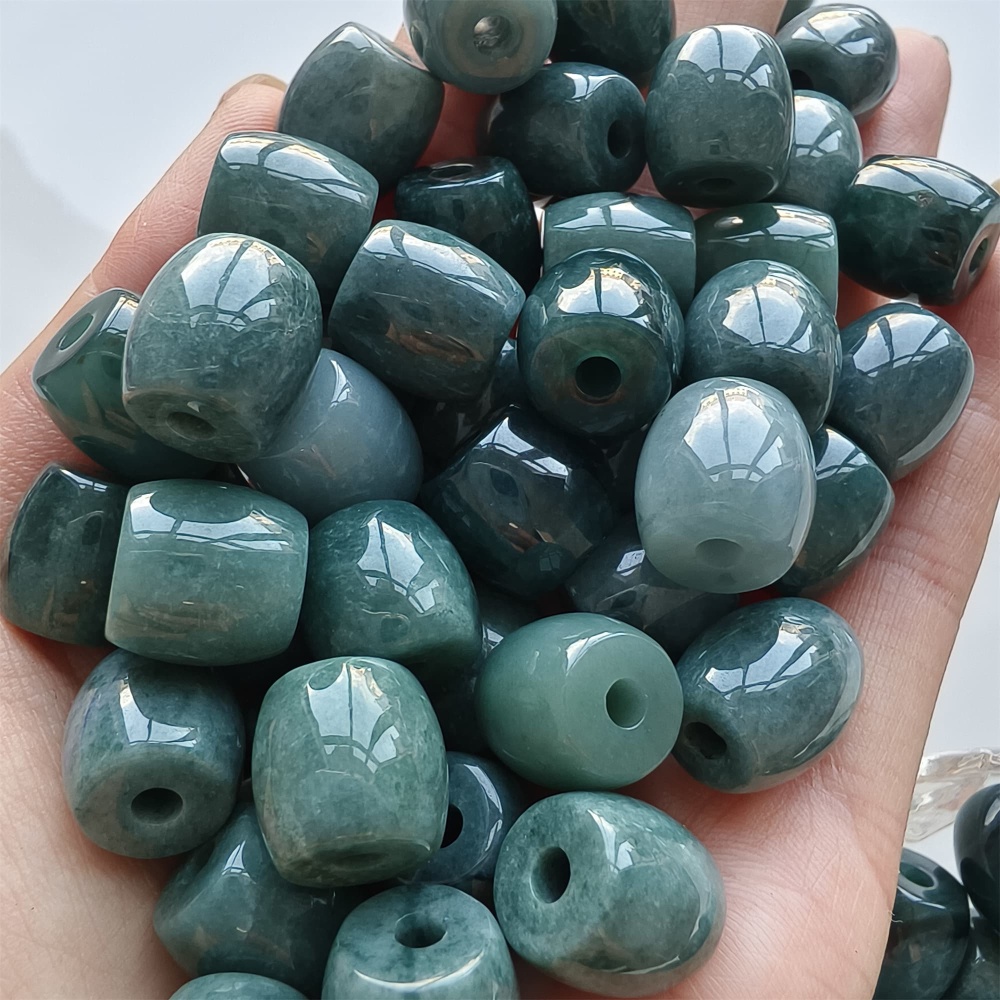 DDP 5pcs 12-15mm Natural Certificated Type A Blue Watery Guatemalan Jadeite Oval Beads