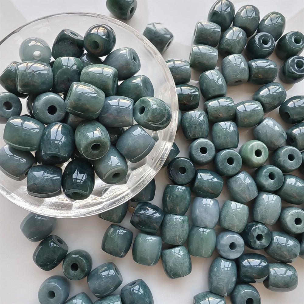 DDP 5pcs 12-15mm Natural Certificated Type A Blue Watery Guatemalan Jadeite Oval Beads