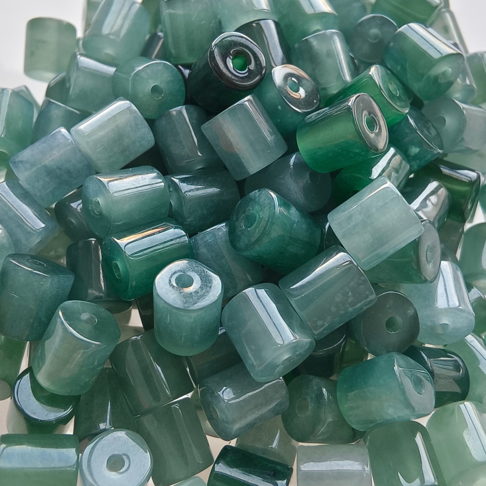DDP 20pcs 5.5mm Natural Certificated Type A Untreated Icy Blue Guatemala Jadeite Cylinder Beads