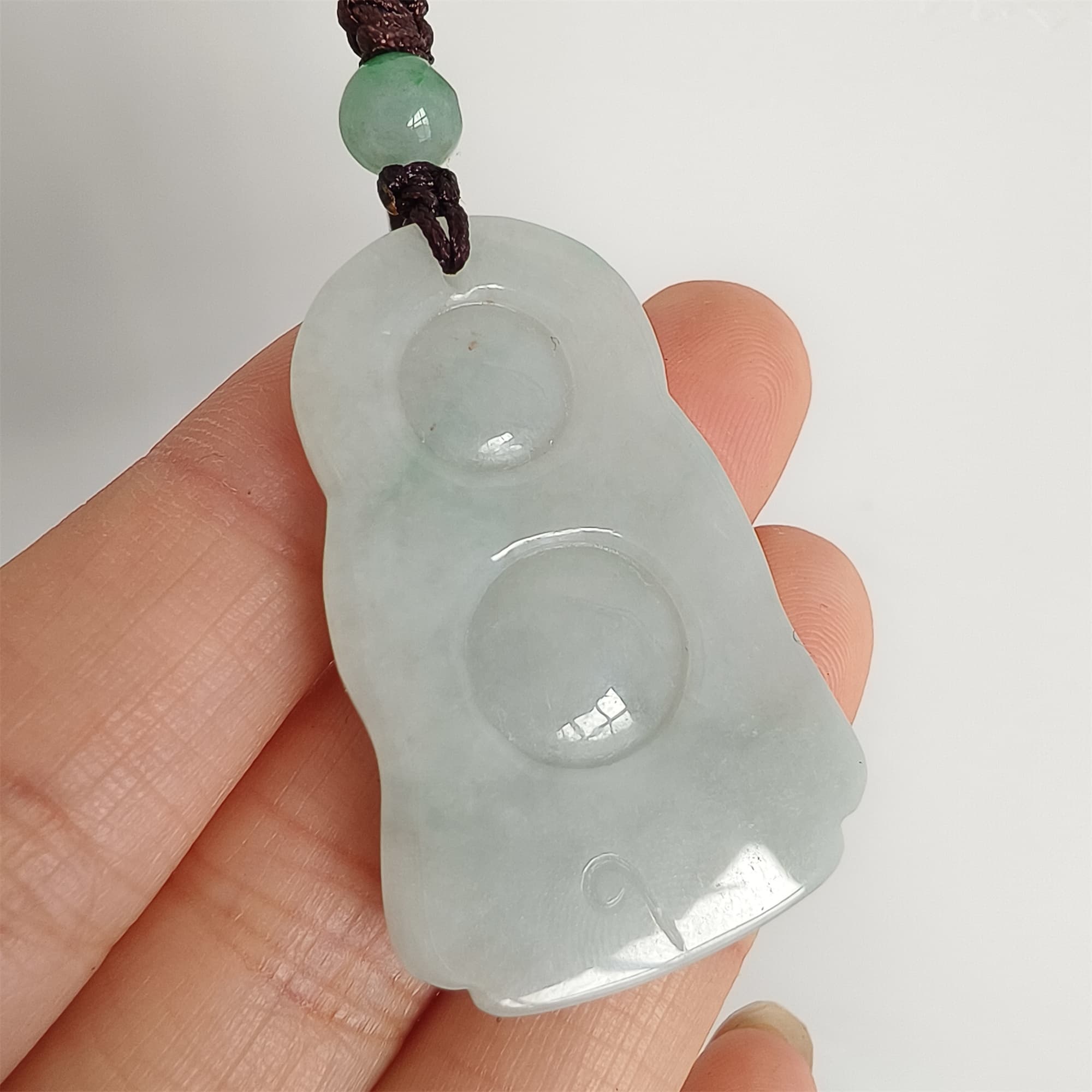 DDP Natural Certificated Type A Light Green Burmese Jadeite God of Wealth Pendant