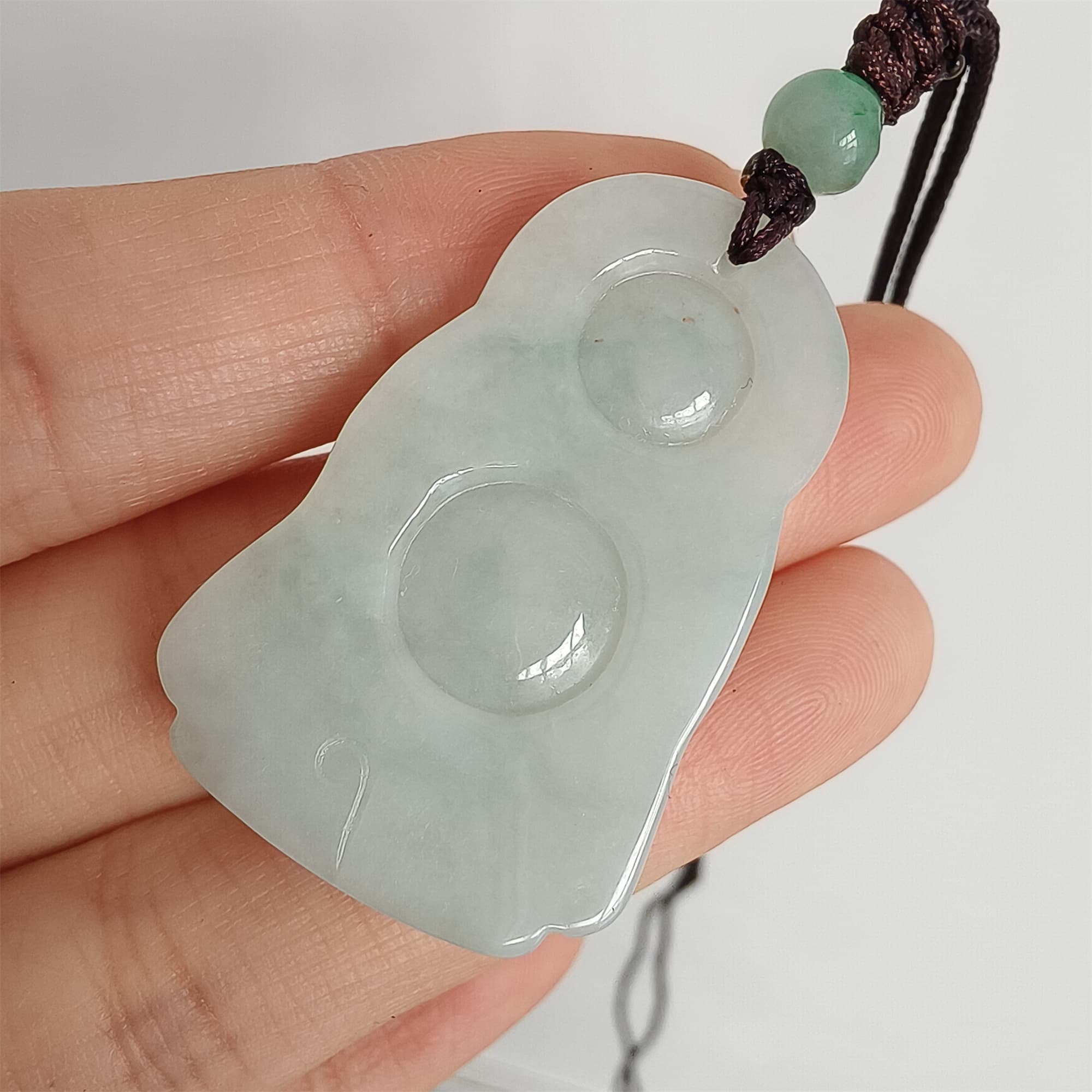 DDP Natural Certificated Type A Light Green Burmese Jadeite God of Wealth Pendant