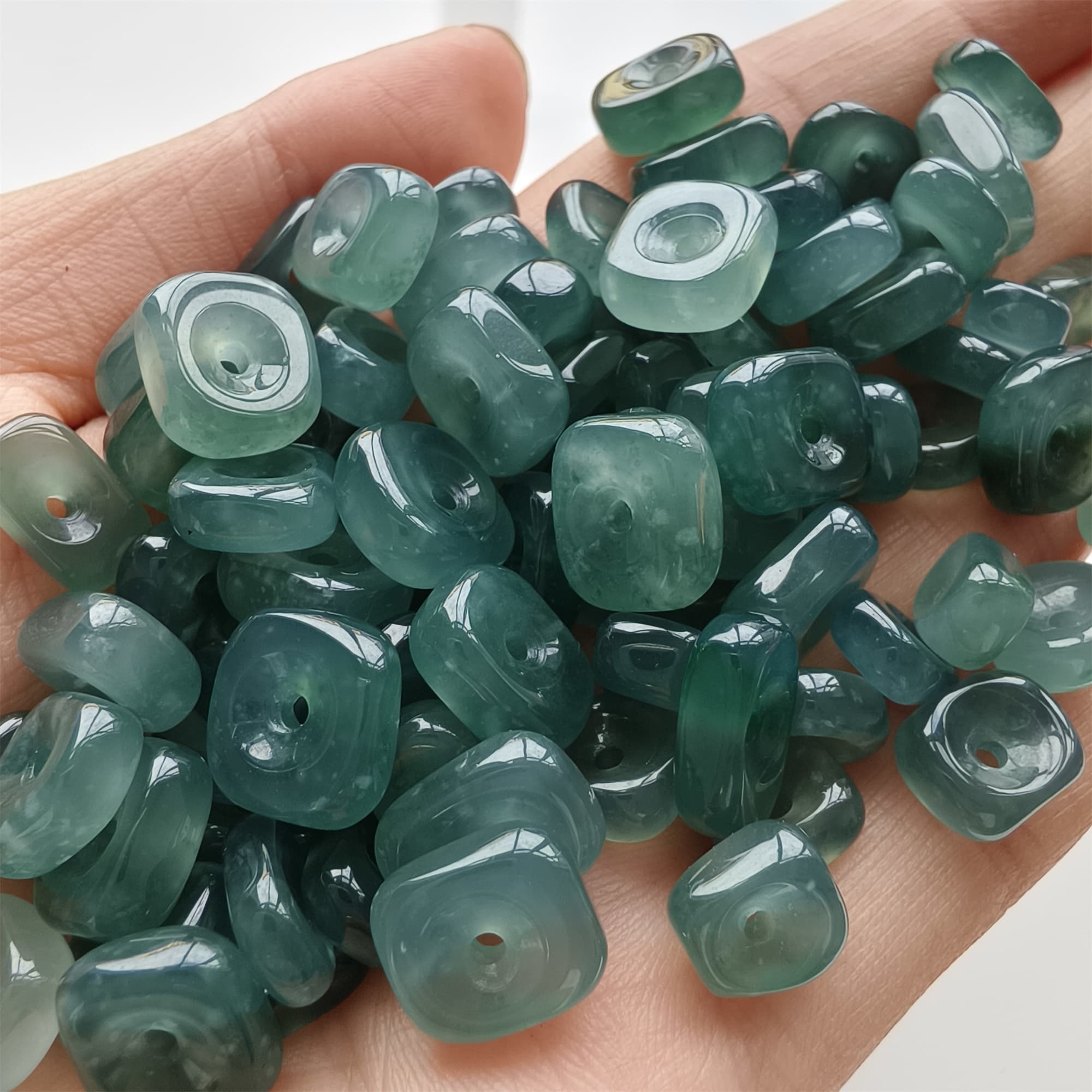 DDP 5pcs 7-12mm Natural Certificated Type A Blue Guatemalan Jadeite Irregular Beads