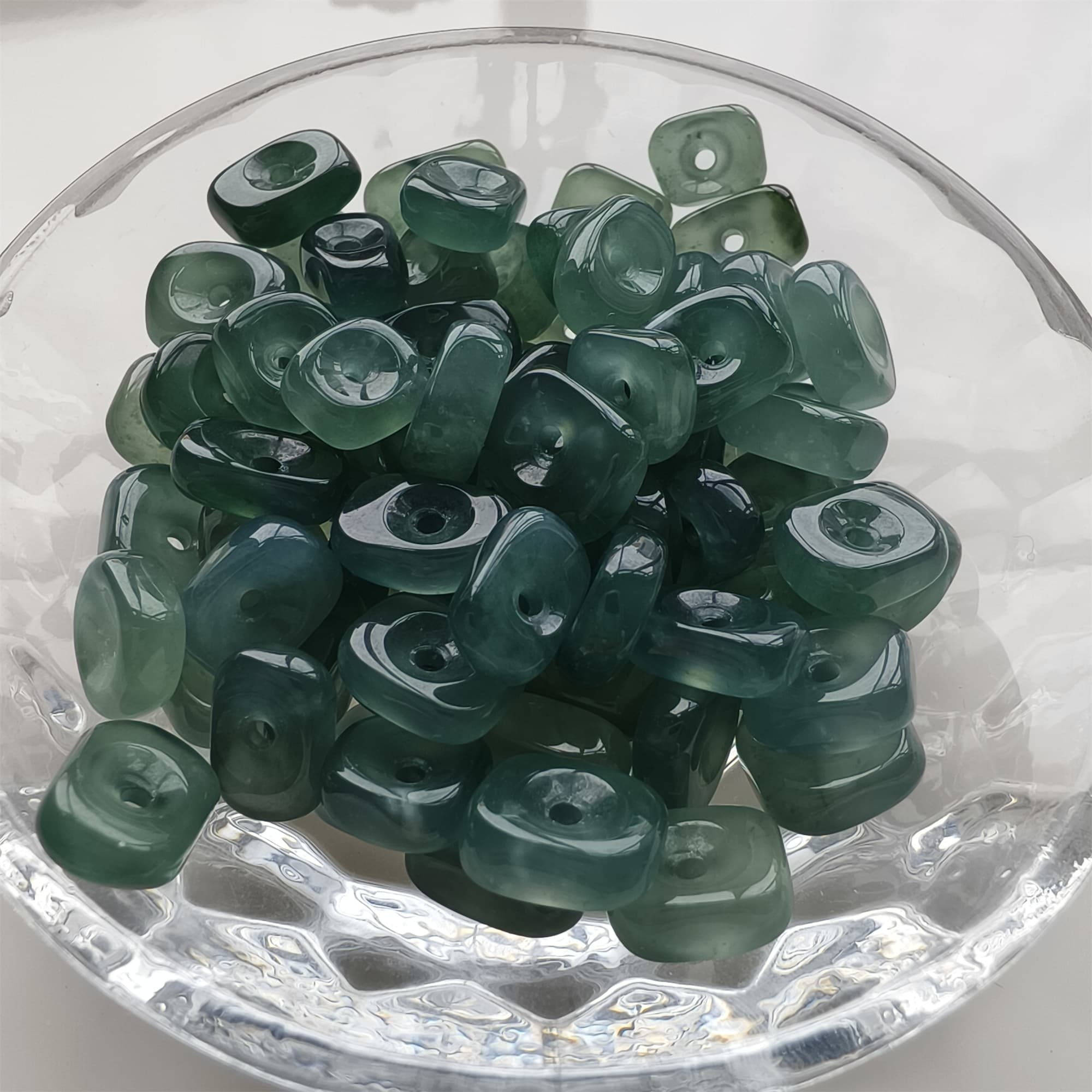 DDP 5pcs 7-12mm Natural Certificated Type A Blue Guatemalan Jadeite Irregular Beads