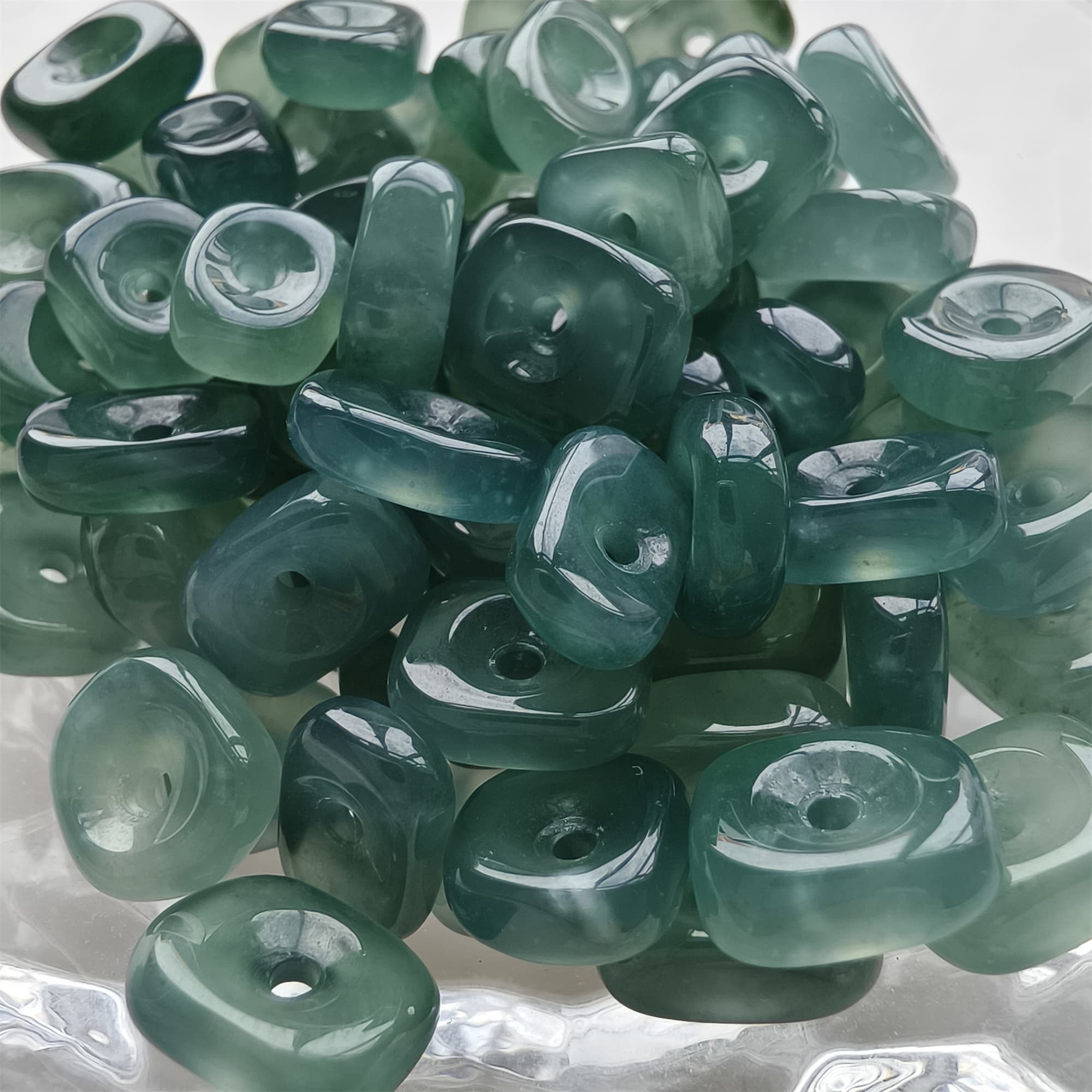 DDP 5pcs 7-12mm Natural Certificated Type A Blue Guatemalan Jadeite Irregular Beads