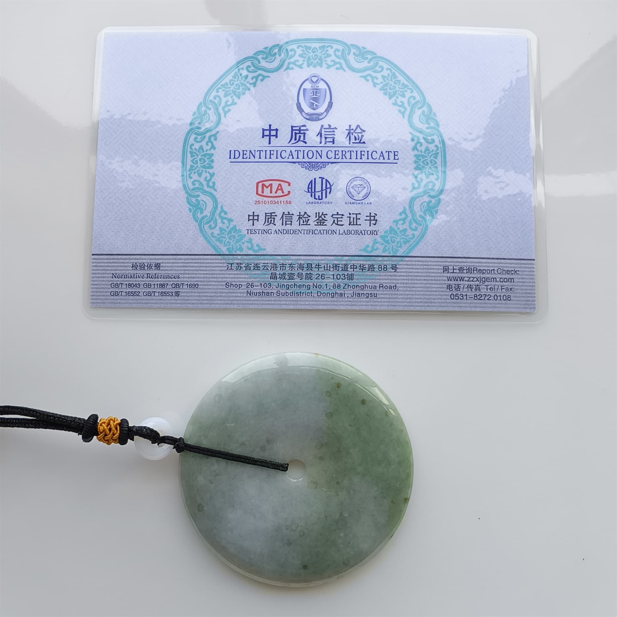 DDP 58mm Unique Natural Certificated Type A Untreated Icy Green Burmese Jadeite Safety Buckle Pendants