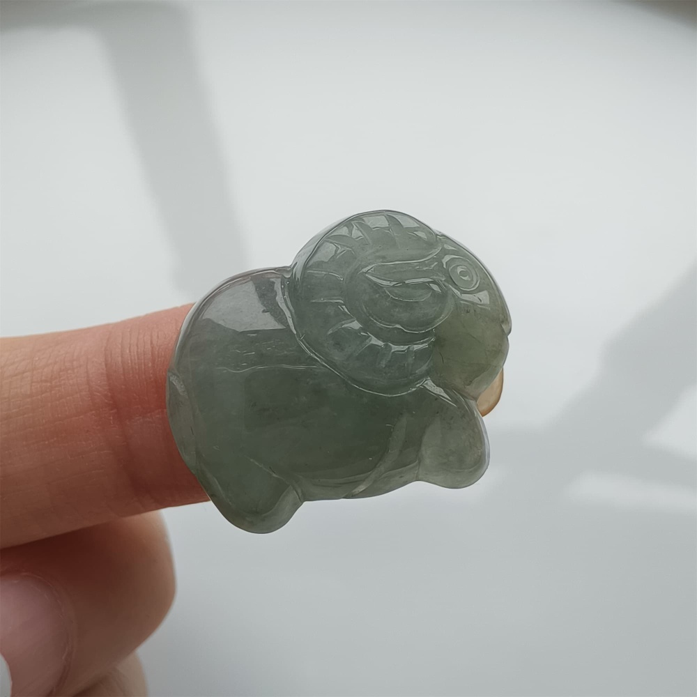 DDP 21-25mm Natural Certificated Type A Icy Green White Burmese Jadeite Sheep Beads