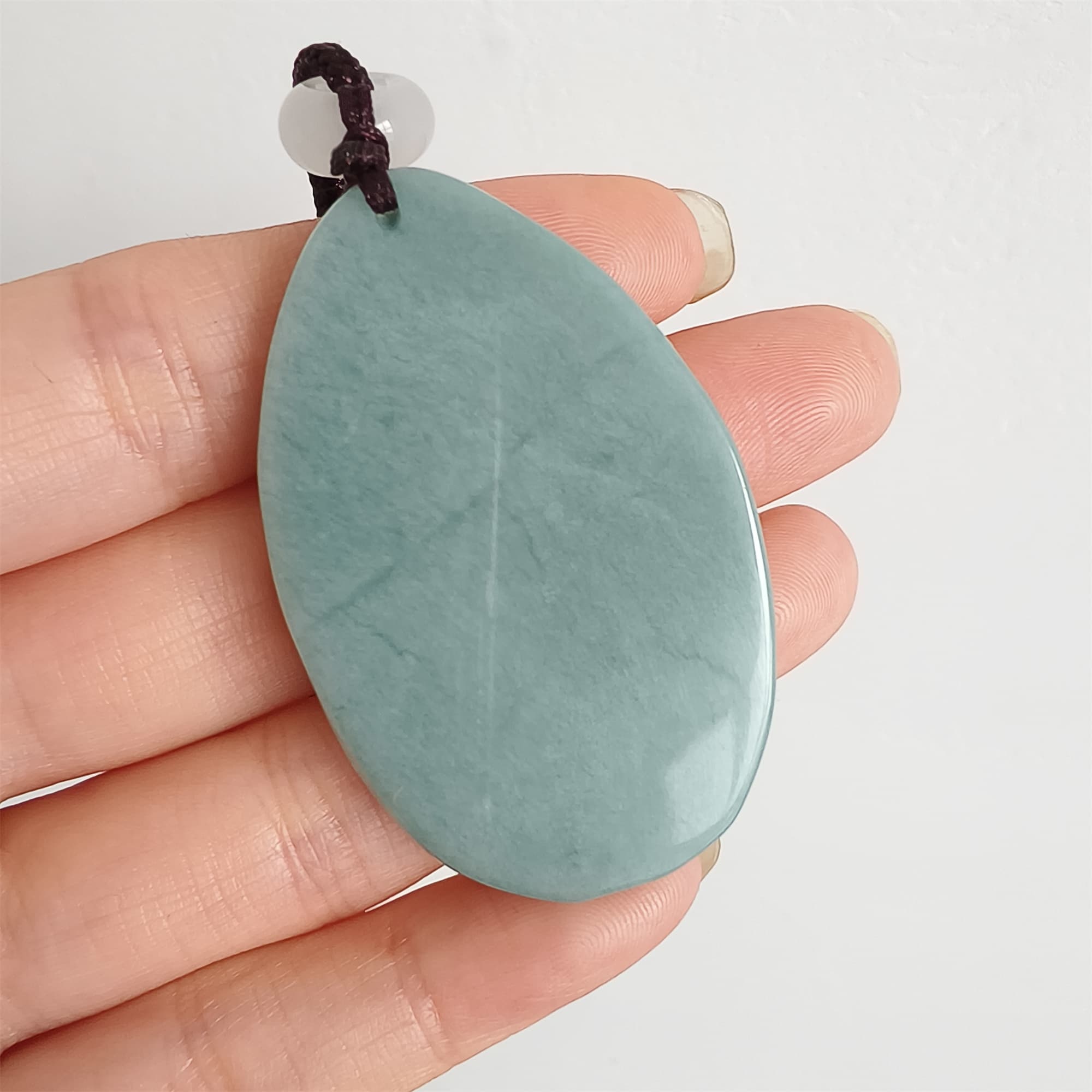DDP 47.5mm Natural Certificated Type A Blue Guatemalan Jadeite Oval Pendant With Landscape Carved