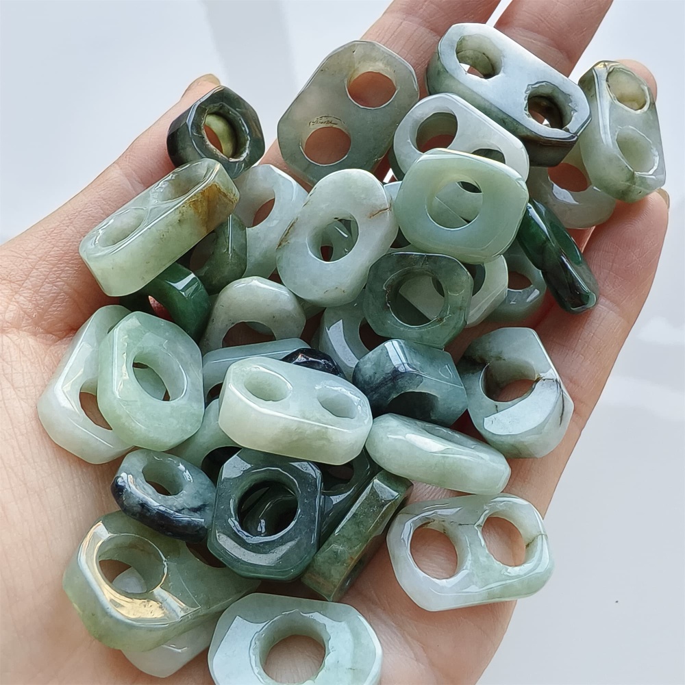 DDP | 5pcs 10-25mm Natural Certificated Type A Green White Burmese Jadeite Irregular Beads