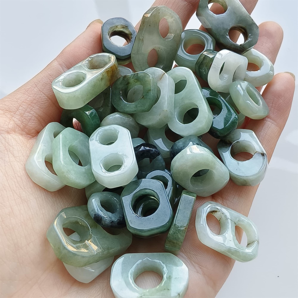 DDP | 5pcs 10-25mm Natural Certificated Type A Green White Burmese Jadeite Irregular Beads