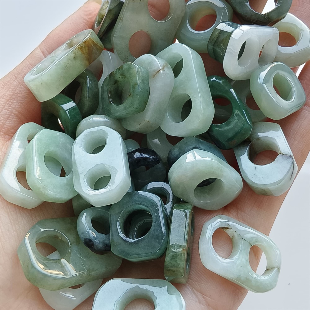 DDP | 5pcs 10-25mm Natural Certificated Type A Green White Burmese Jadeite Irregular Beads
