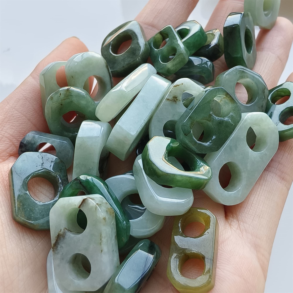 DDP | 5pcs 10-25mm Natural Certificated Type A Green White Burmese Jadeite Irregular Beads