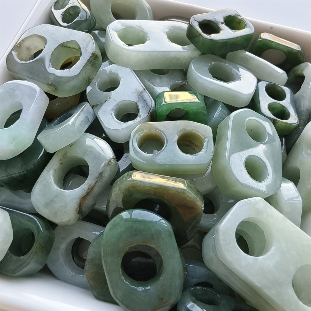 DDP | 5pcs 10-25mm Natural Certificated Type A Green White Burmese Jadeite Irregular Beads