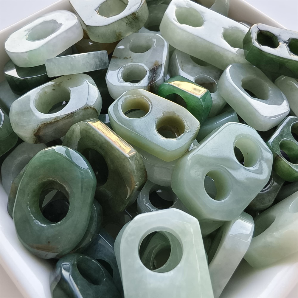 DDP | 5pcs 10-25mm Natural Certificated Type A Green White Burmese Jadeite Irregular Beads
