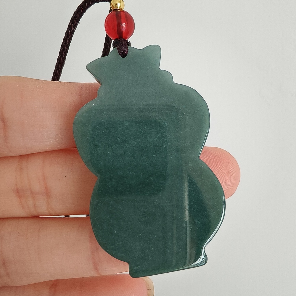 DDP 43mm Natural Certificated Type A Icy Blue Guatemalan Jadeite Elephant Ear Vase Pendant