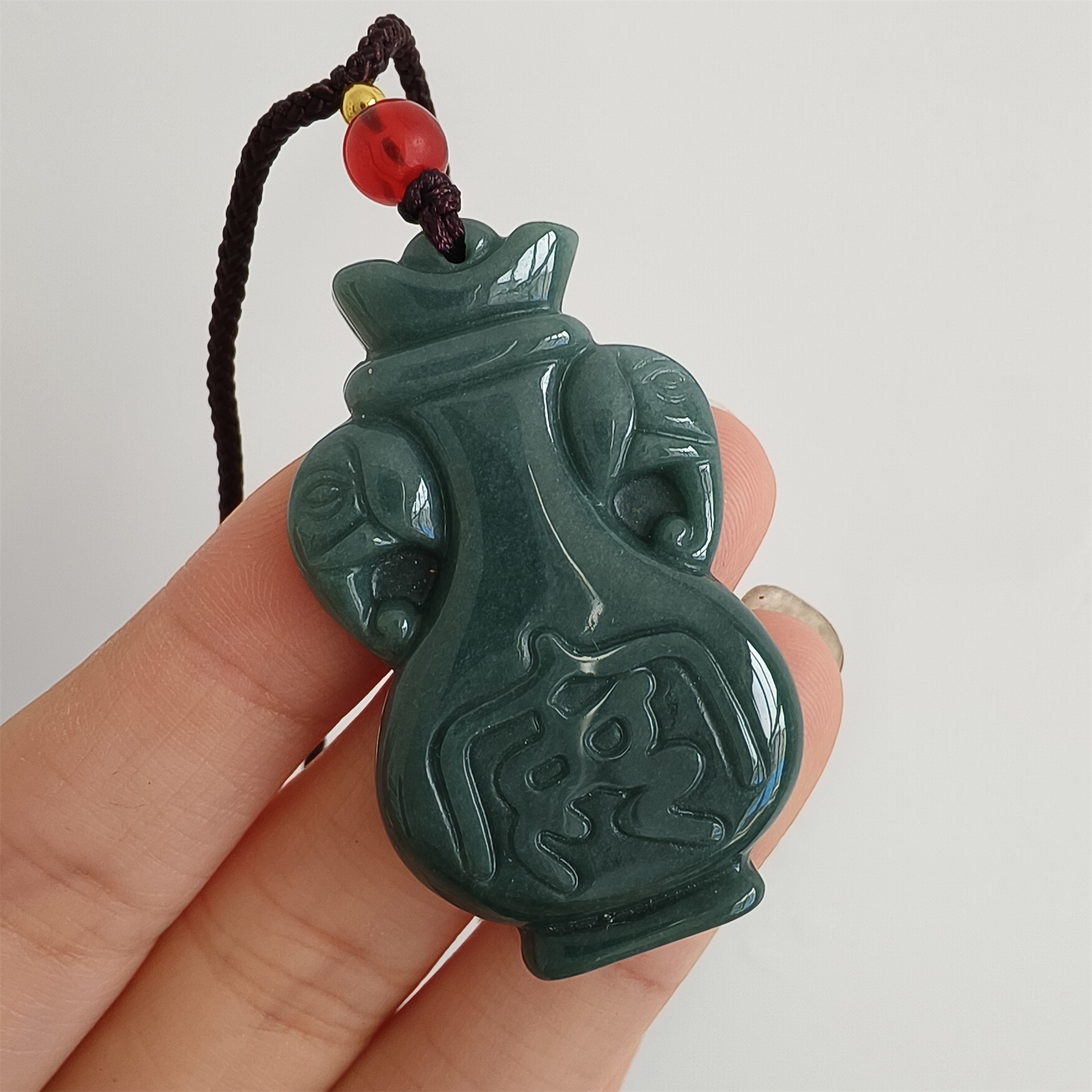 DDP 43mm Natural Certificated Type A Icy Blue Guatemalan Jadeite Elephant Ear Vase Pendant