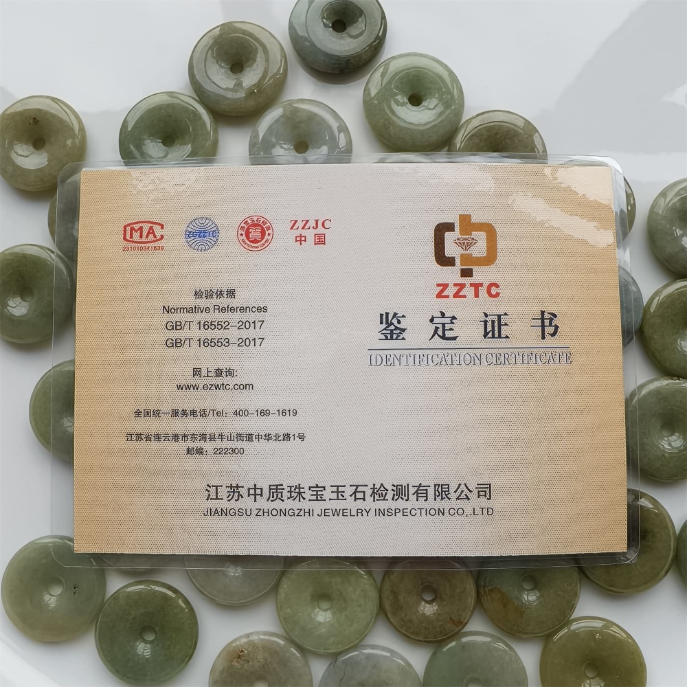 DDP 10pcs 22.5-25mm Natural Yellow Green Burmese Jadeite Safety Buckle Beads