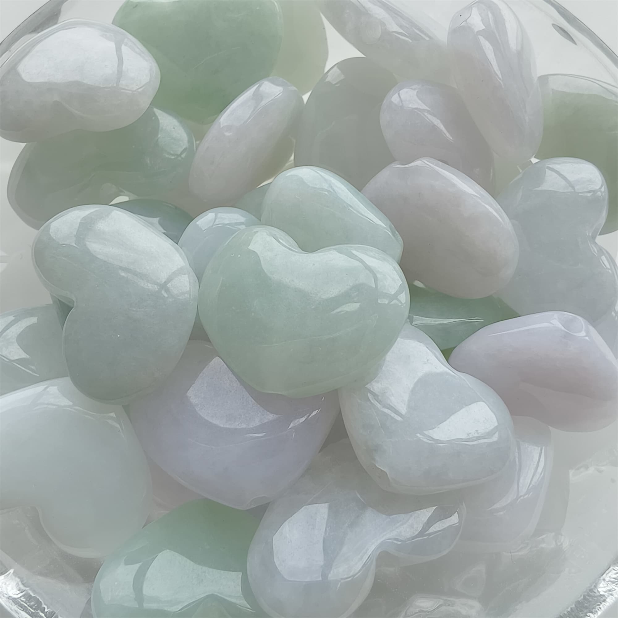 DDP 5pcs 14.5-20.5mm Natural Certificated Type A Icy Green White Burmese Jadeite Heart Beads