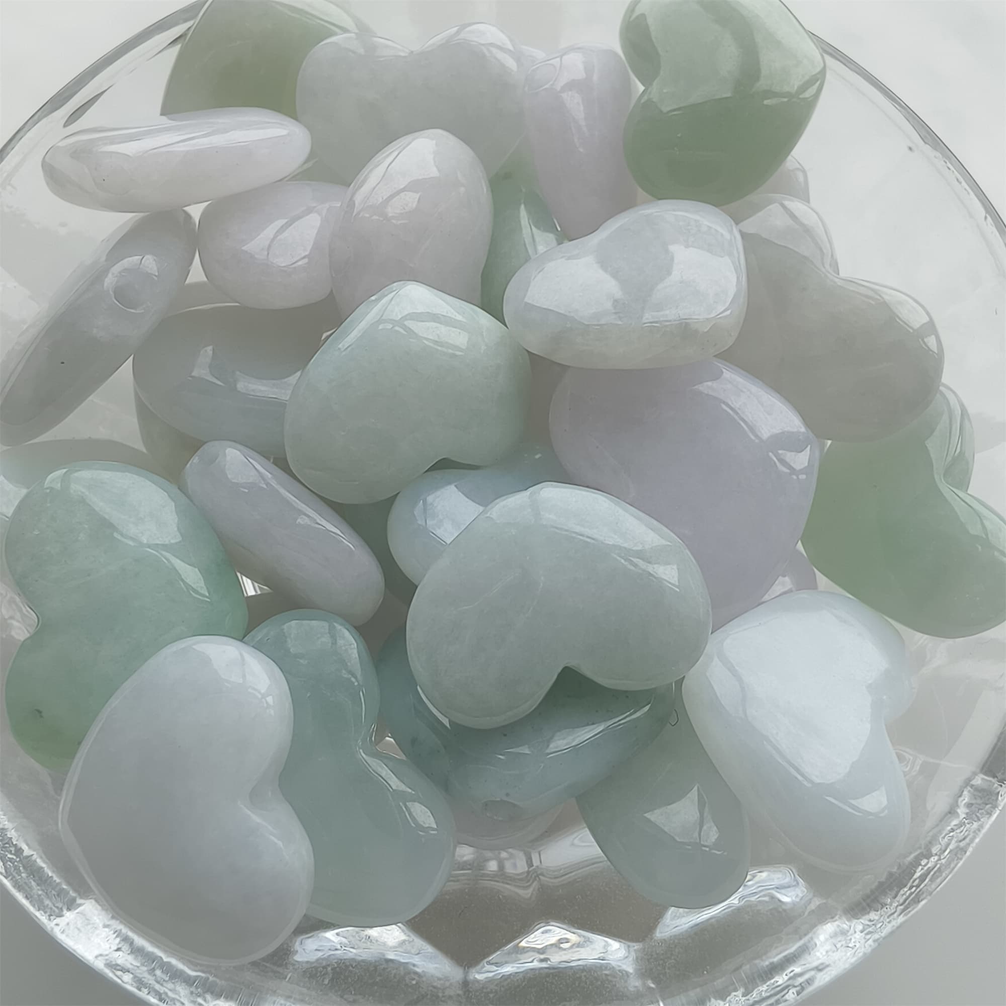 DDP 5pcs 14.5-20.5mm Natural Certificated Type A Icy Green White Burmese Jadeite Heart Beads