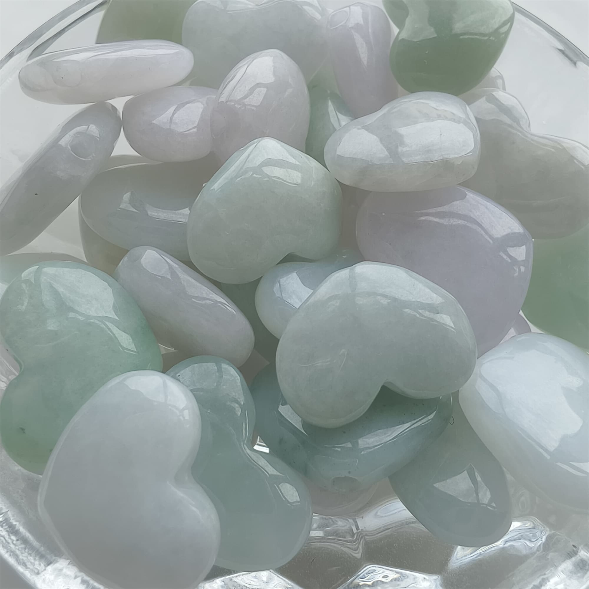 DDP 5pcs 14.5-20.5mm Natural Certificated Type A Icy Green White Burmese Jadeite Heart Beads