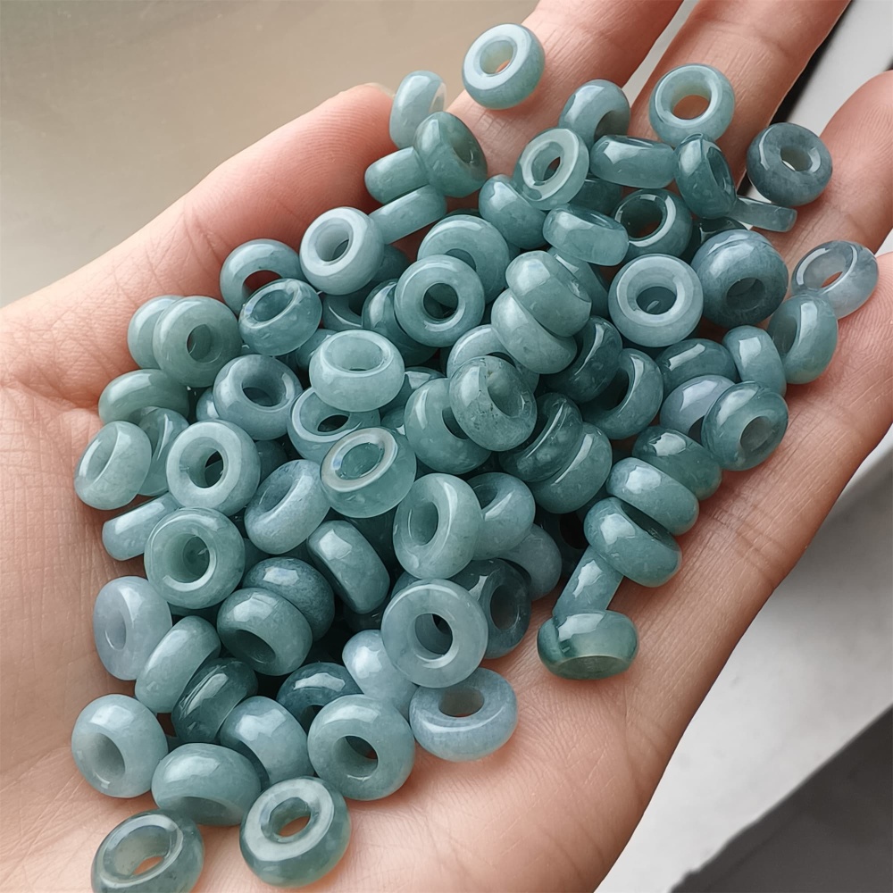 DDP 20pcs 8.5-9mm Natural Type A Blue Guatemalan Jadeite Donut And Ring Beads