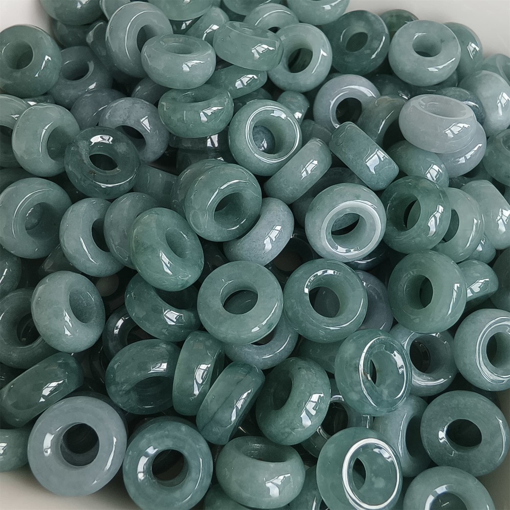 DDP 20pcs 8.5-9mm Natural Type A Blue Guatemalan Jadeite Donut And Ring Beads