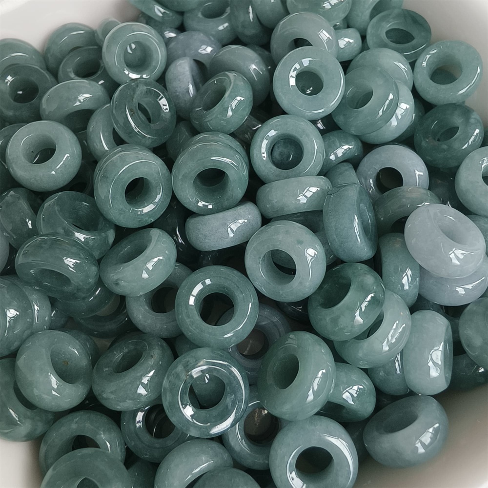 DDP 20pcs 8.5-9mm Natural Type A Blue Guatemalan Jadeite Donut And Ring Beads