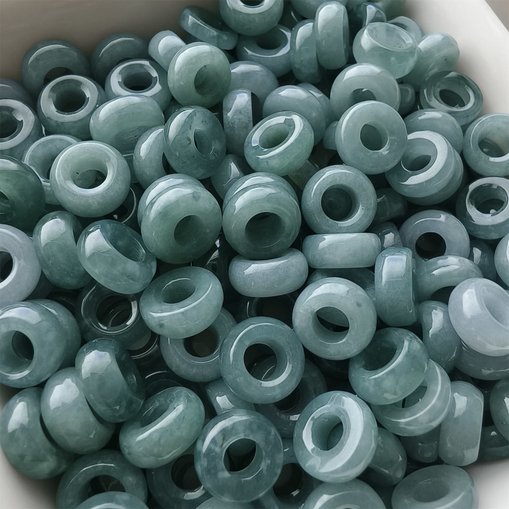 DDP 20pcs 8.5-9mm Natural Type A Blue Guatemalan Jadeite Donut And Ring Beads