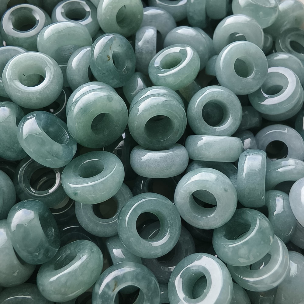 DDP 20pcs 8.5-9mm Natural Type A Blue Guatemalan Jadeite Donut And Ring Beads
