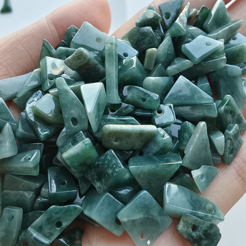 DDP 50pcs 5-13mm Natural Certificated Type A Blue Guatemalan Jadeite Irregular Beads