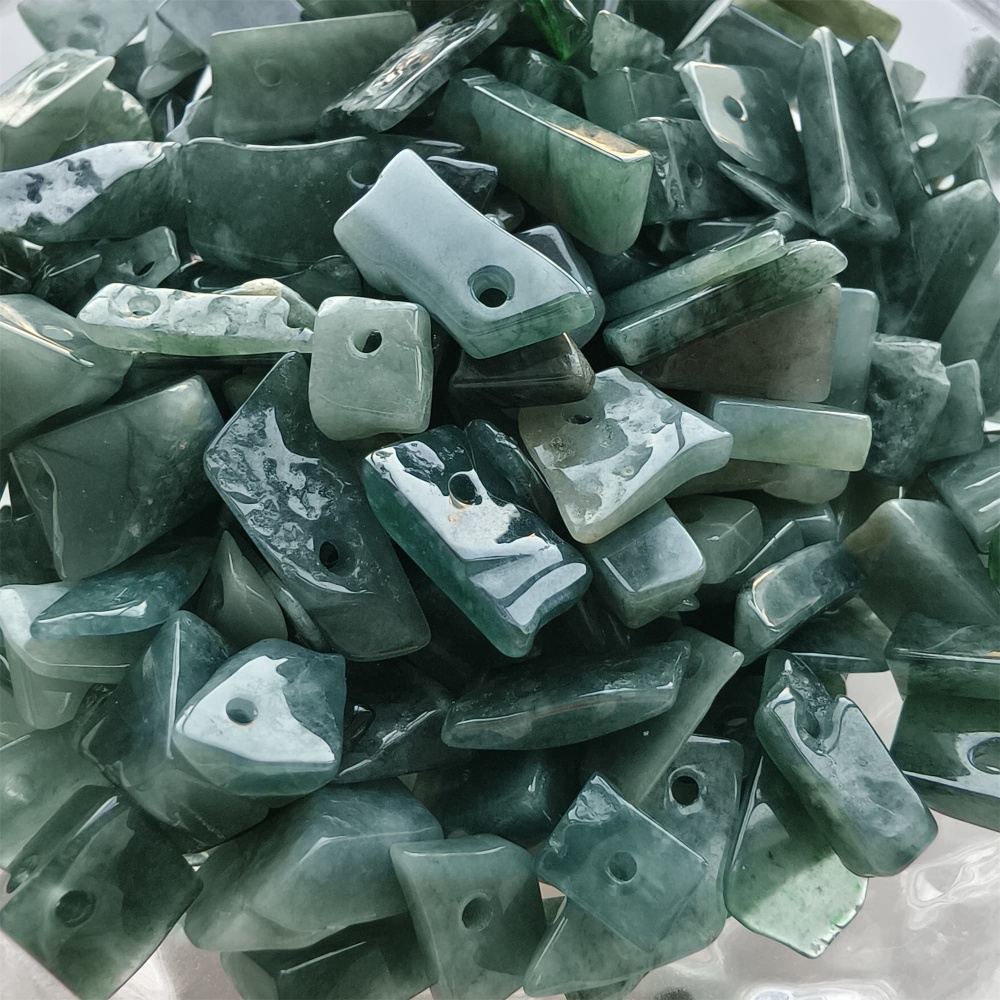DDP 50pcs 5-13mm Natural Certificated Type A Blue Guatemalan Jadeite Irregular Beads