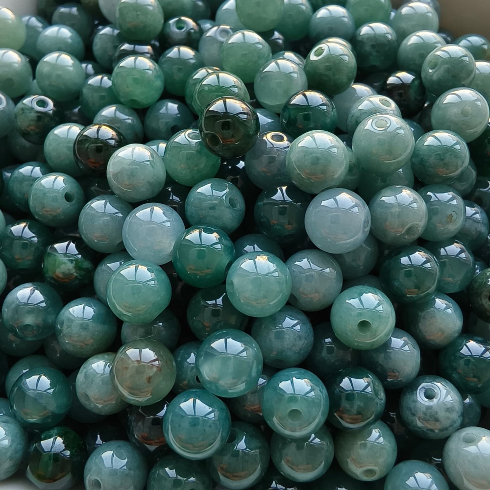 DDP 50pcs 6mm Natural Certificated Type A Blue Guatemalan Jadeite Round Beads