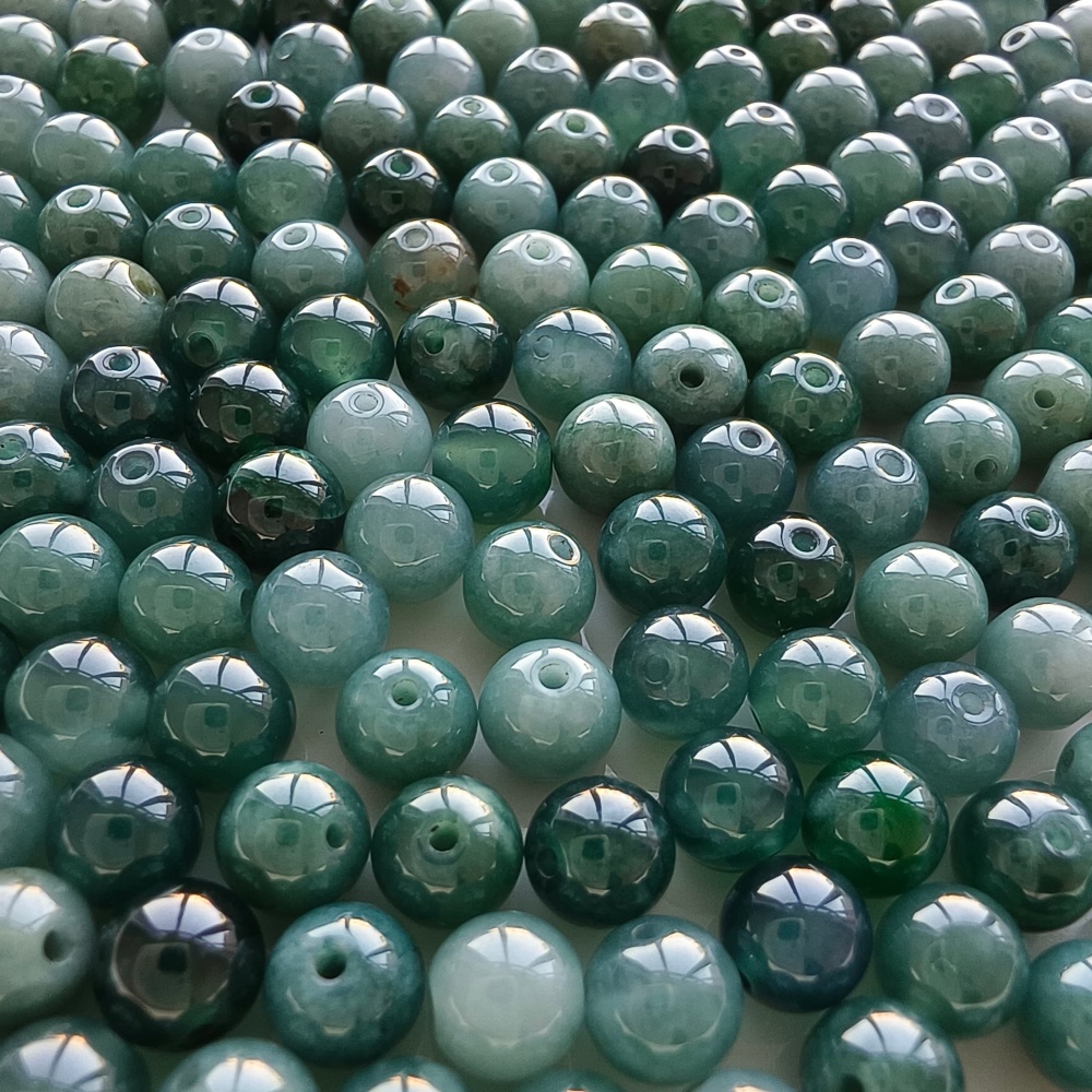 DDP 50pcs 6mm Natural Certificated Type A Blue Guatemalan Jadeite Round Beads