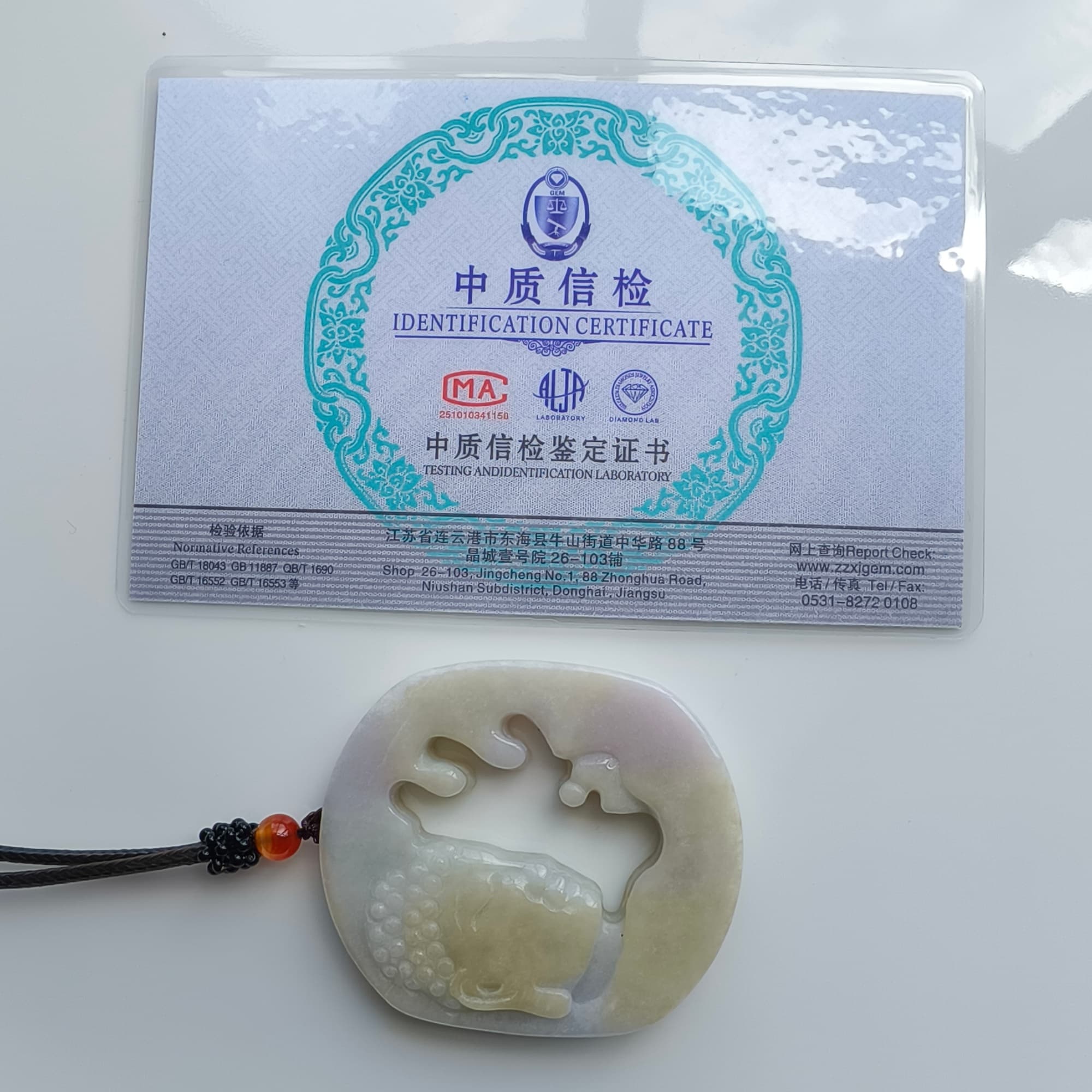 DDP 56mm Natural Type A Untreated Yellow Lavender Burmese Jadeite Buddha Amulet Pendant