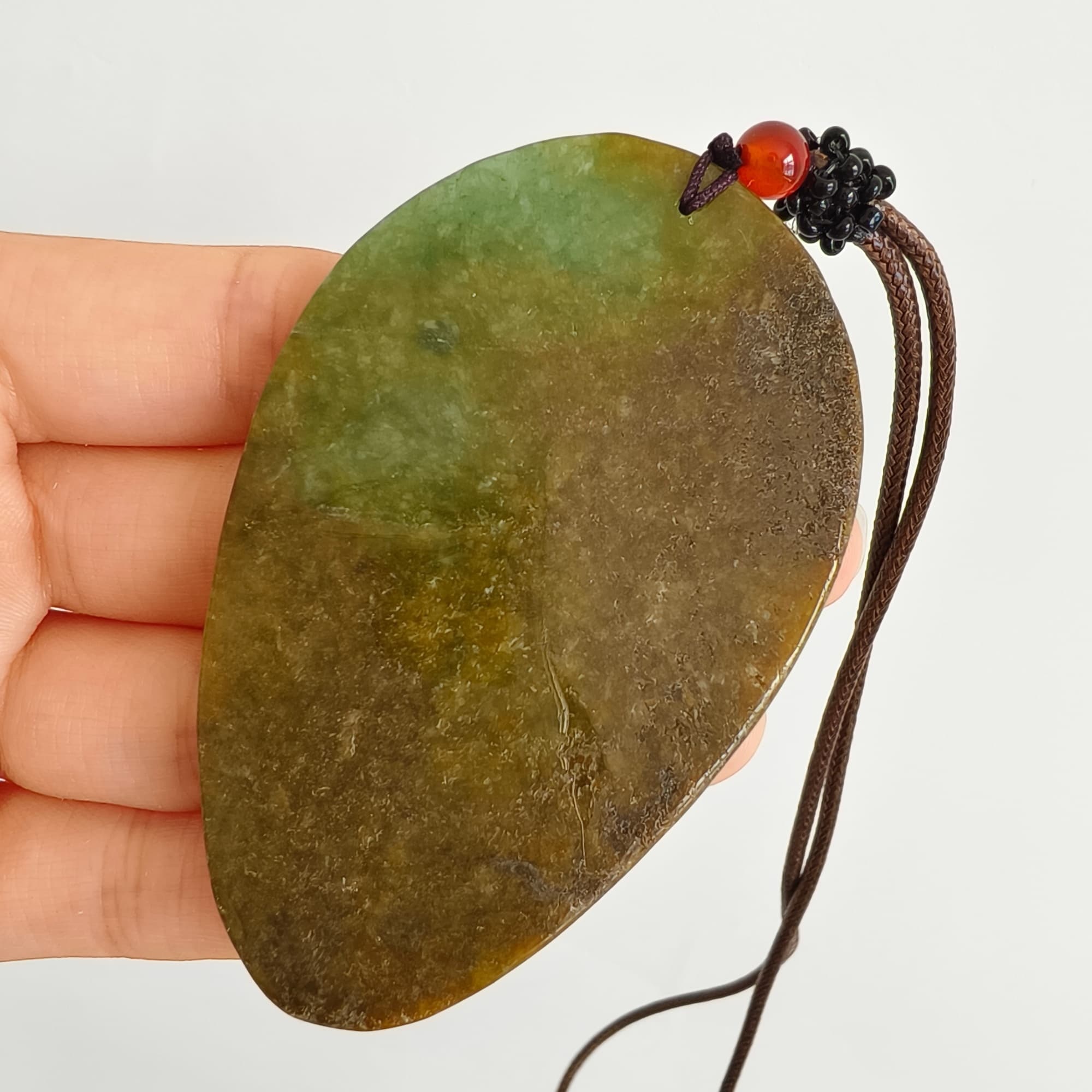 DDP 72.5mm Natural Type A Untreated Green Yellow Burmese Jadeite Buddha Amulet Pendant