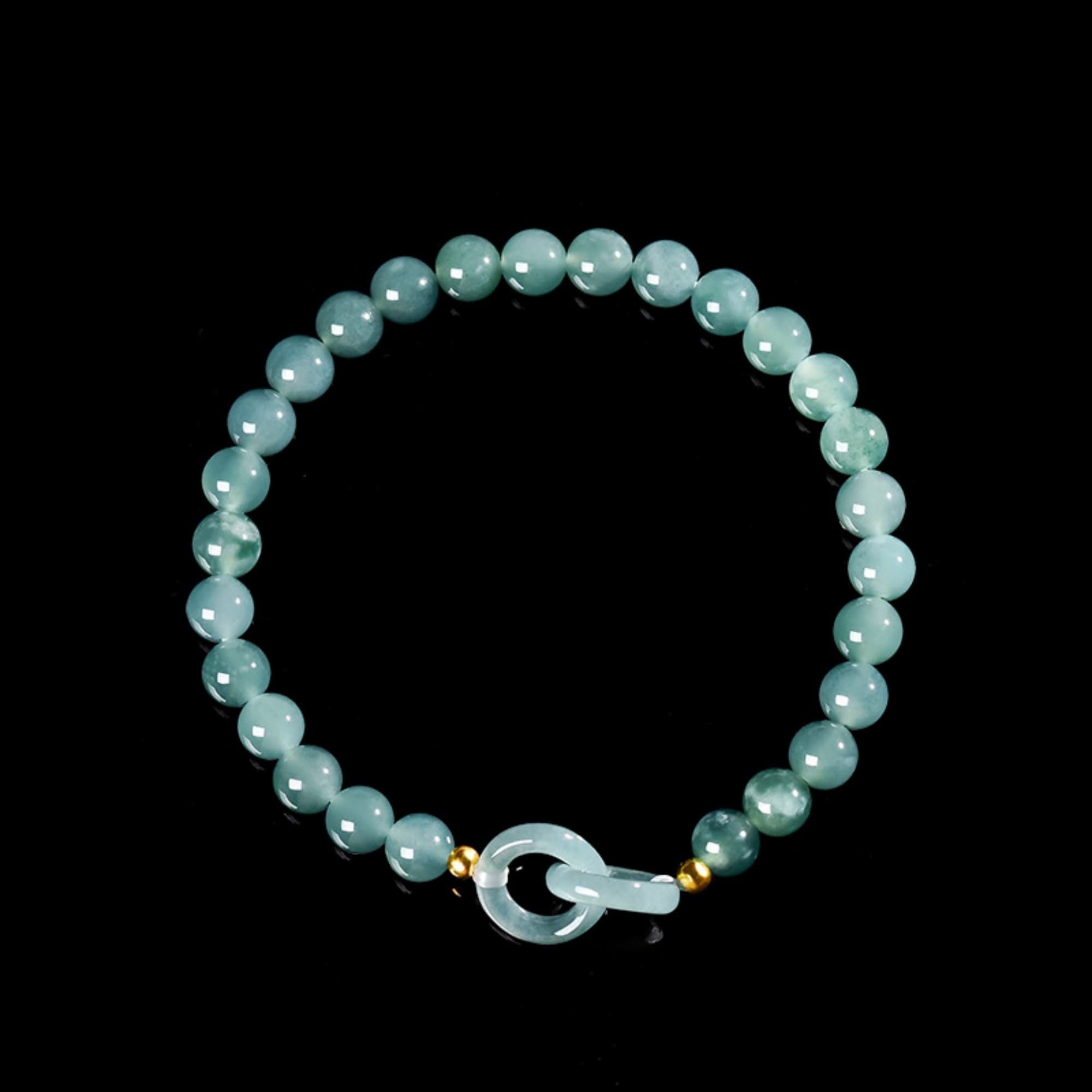 DDP 14-20cm Natural Certificated Type A Untreated Blue Watery Guatemalan Jadeite Interlocking Link Bracelet