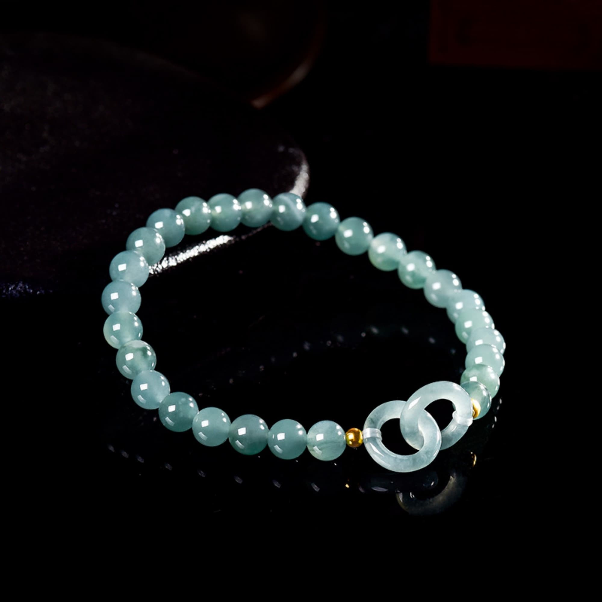 DDP 14-20cm Natural Certificated Type A Untreated Blue Watery Guatemalan Jadeite Interlocking Link Bracelet