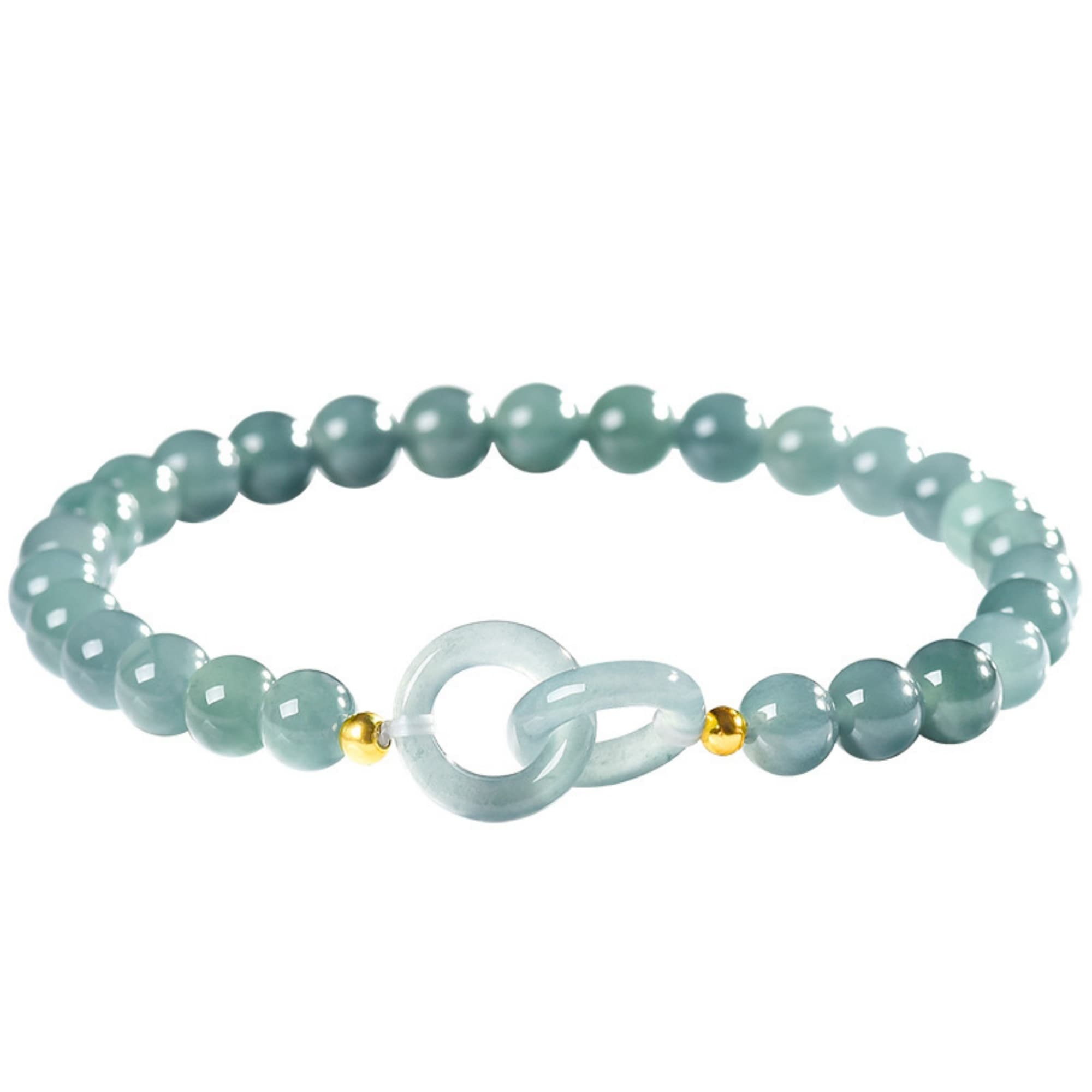DDP 14-20cm Natural Certificated Type A Untreated Blue Watery Guatemalan Jadeite Interlocking Link Bracelet