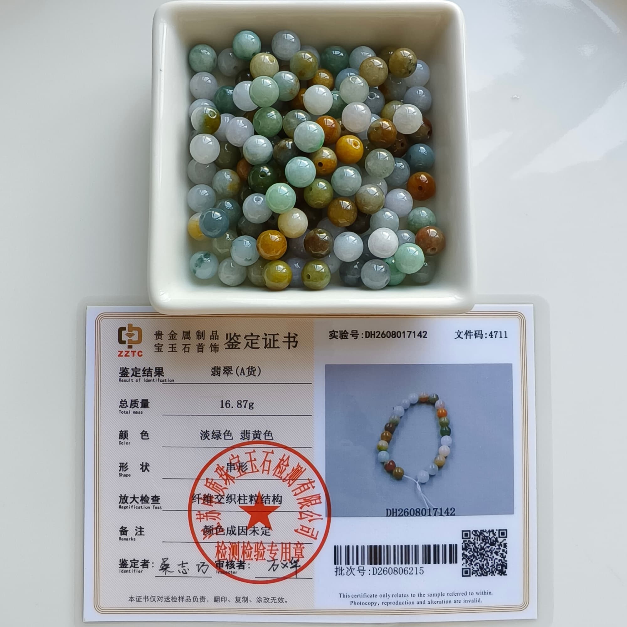 DDP 25pcs 7.7mm Natural Certificated Multi Color Burmese Jadeite Round Beads