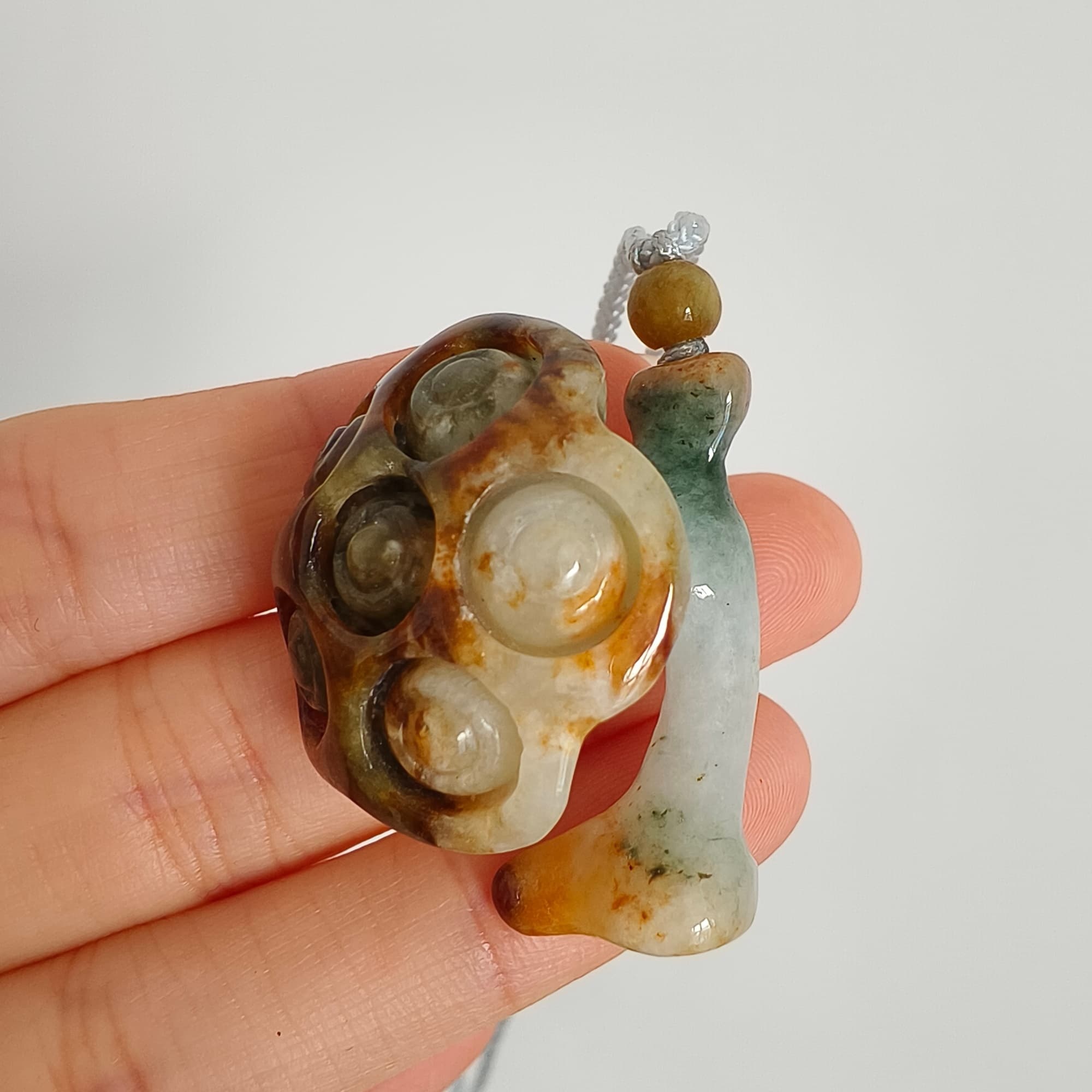 DDP 33.5mm Natural Certificated Yellow Green Burmese Jadeite Lotus Seed Pod Pendant