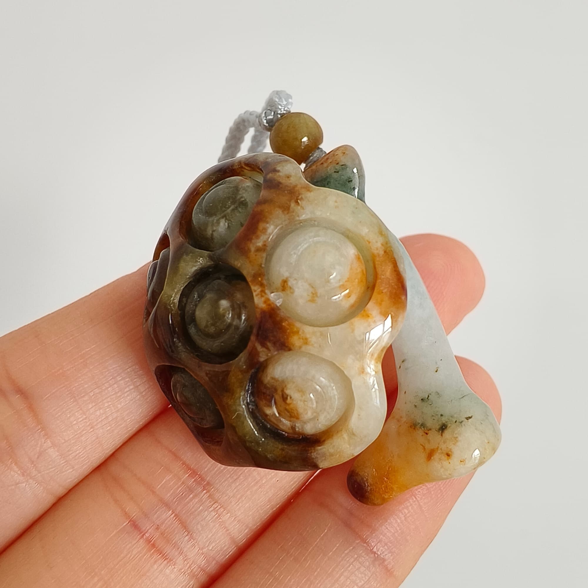 DDP 33.5mm Natural Certificated Yellow Green Burmese Jadeite Lotus Seed Pod Pendant