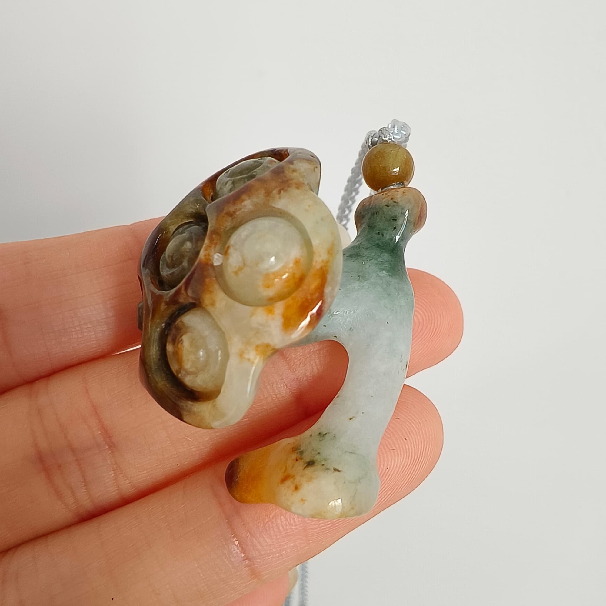 DDP 33.5mm Natural Certificated Yellow Green Burmese Jadeite Lotus Seed Pod Pendant