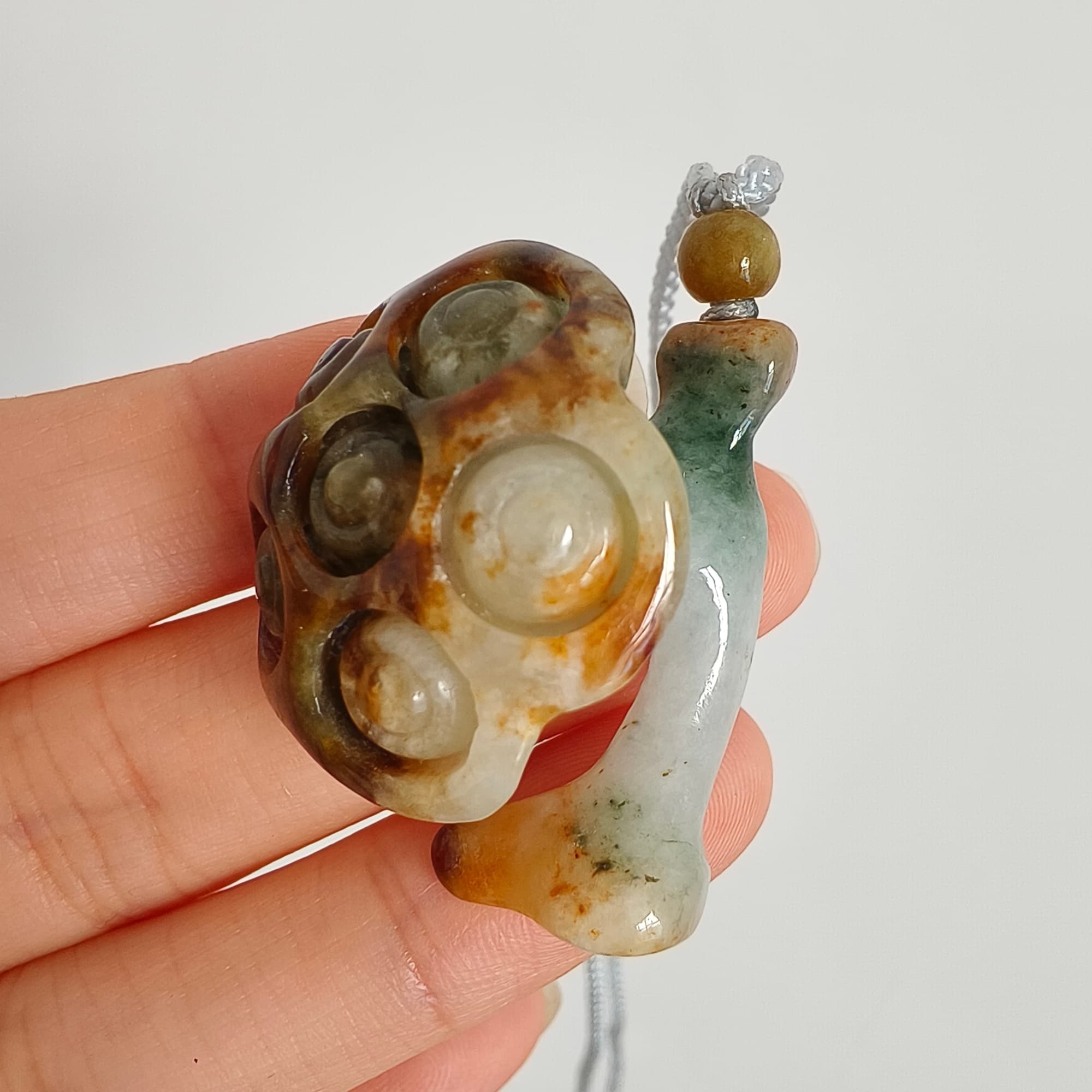 DDP 33.5mm Natural Certificated Yellow Green Burmese Jadeite Lotus Seed Pod Pendant