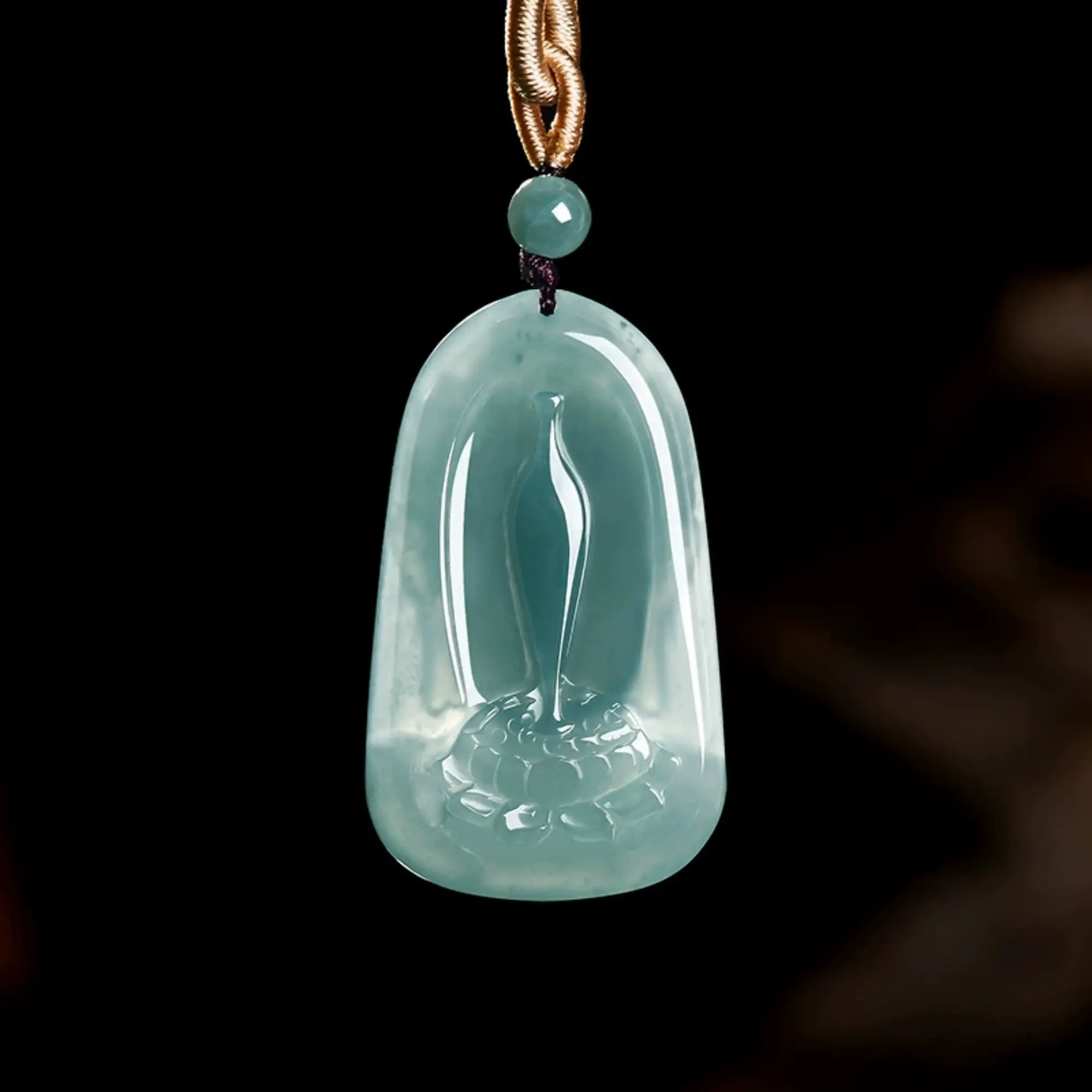 DDP 43.5mm Natural Certificated Type A Untreated Blue Watery Guatemalan Jadeite Buddha Pendant