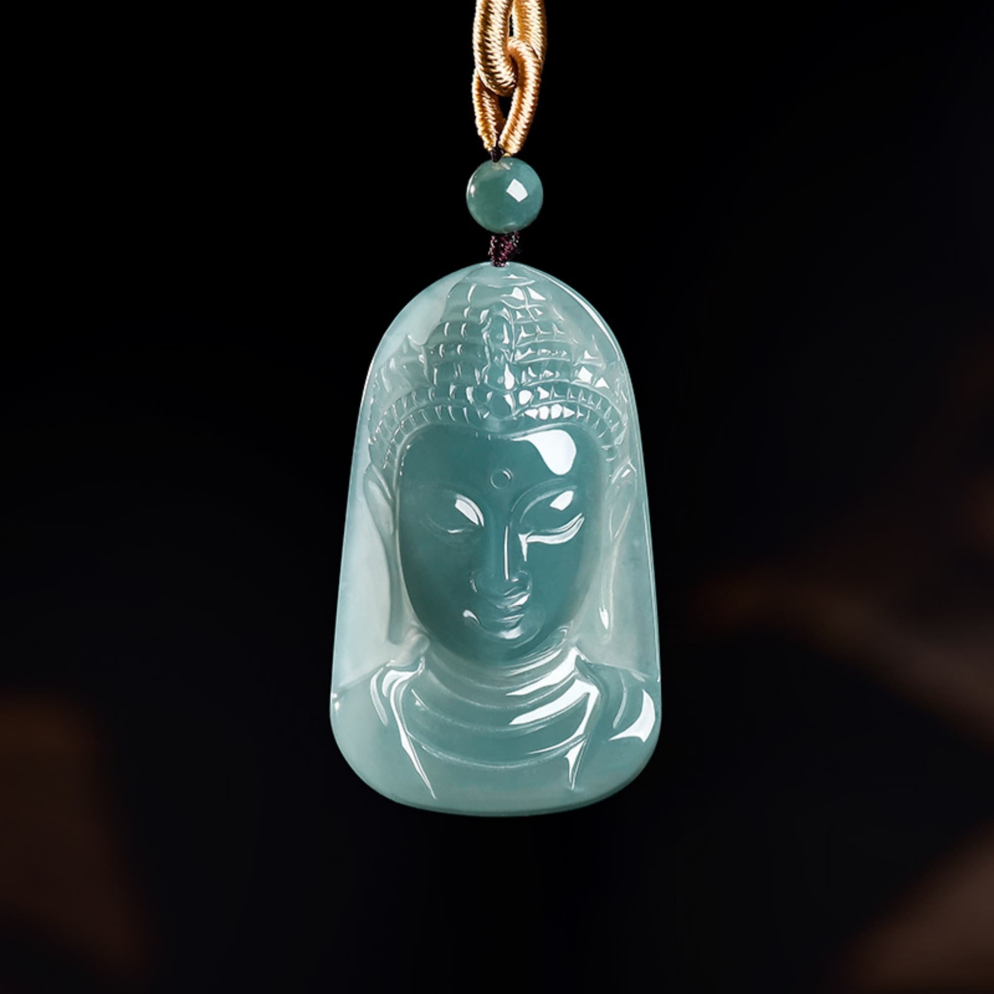 DDP 43.5mm Natural Certificated Type A Untreated Blue Watery Guatemalan Jadeite Buddha Pendant
